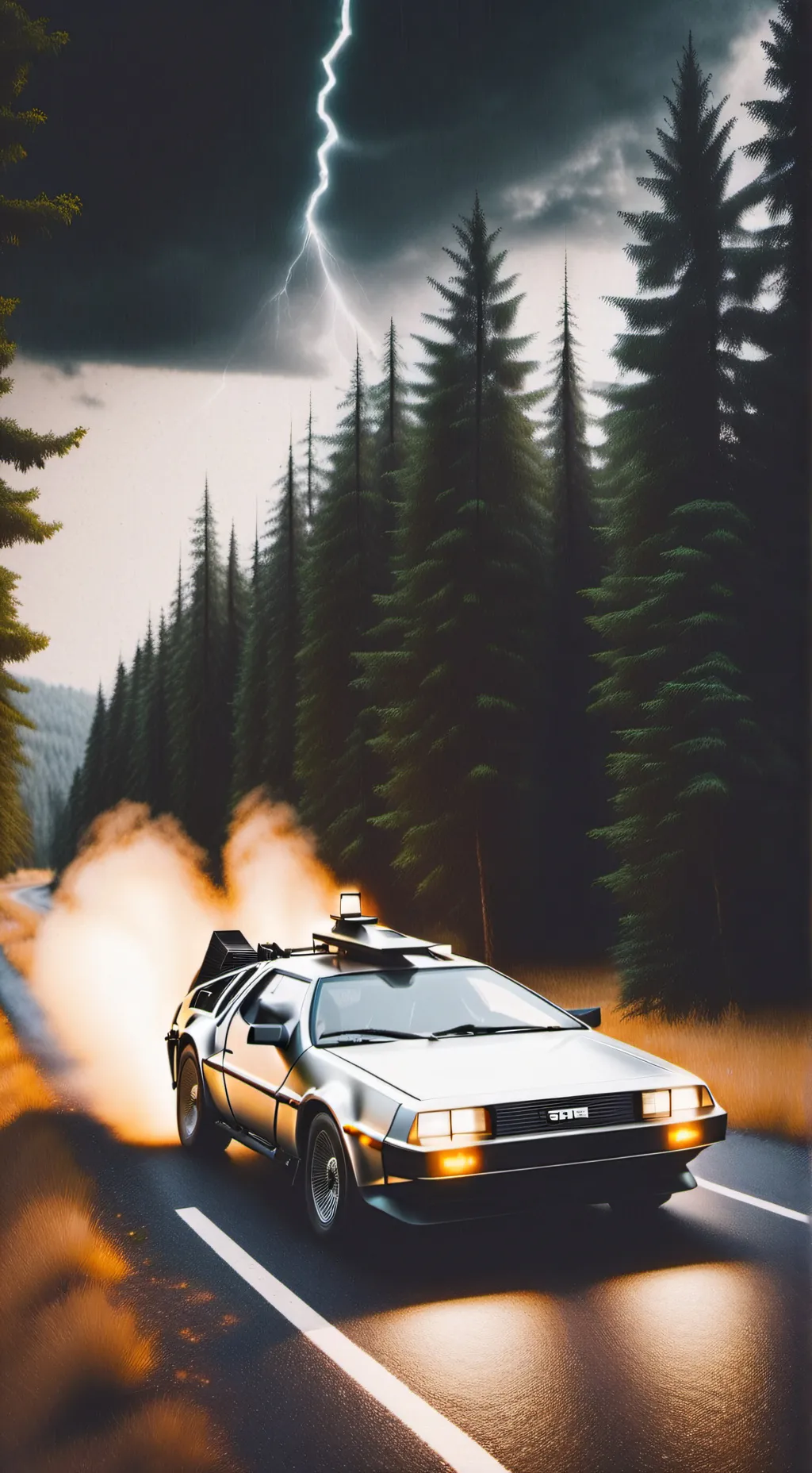 ai character: Delorean DMC BTTF background