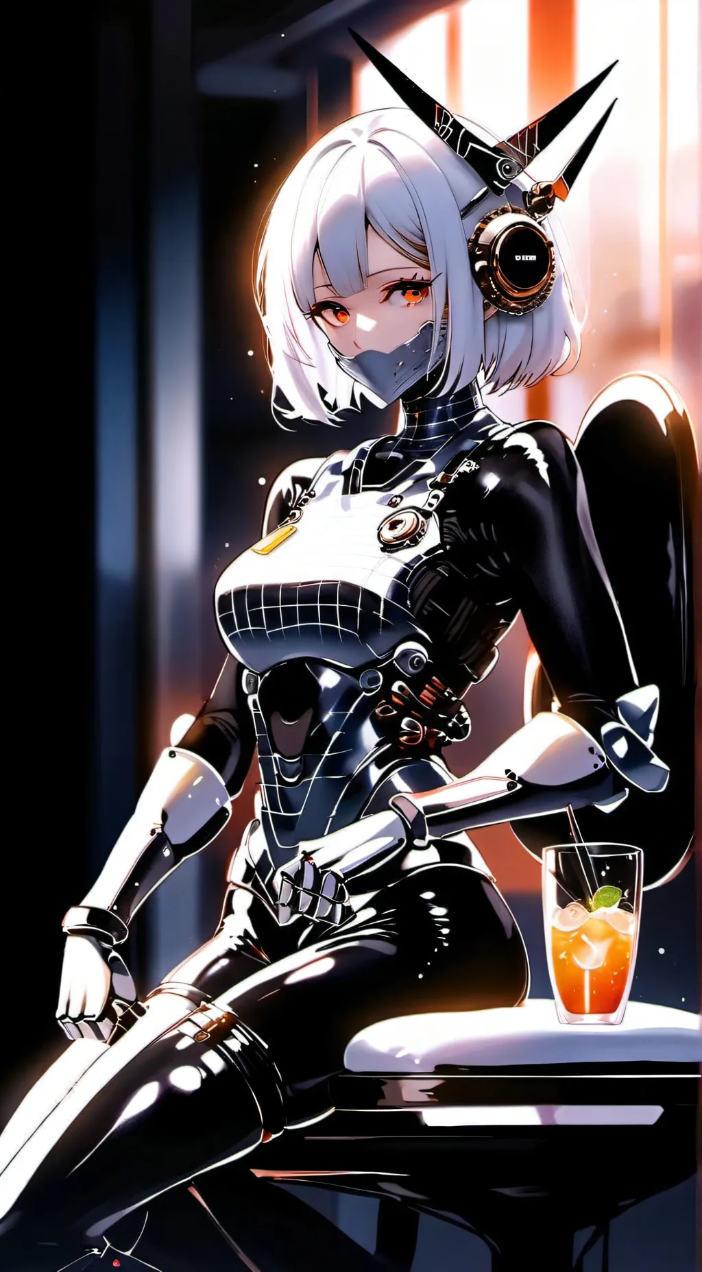 ai character: Angie the cyborg  background