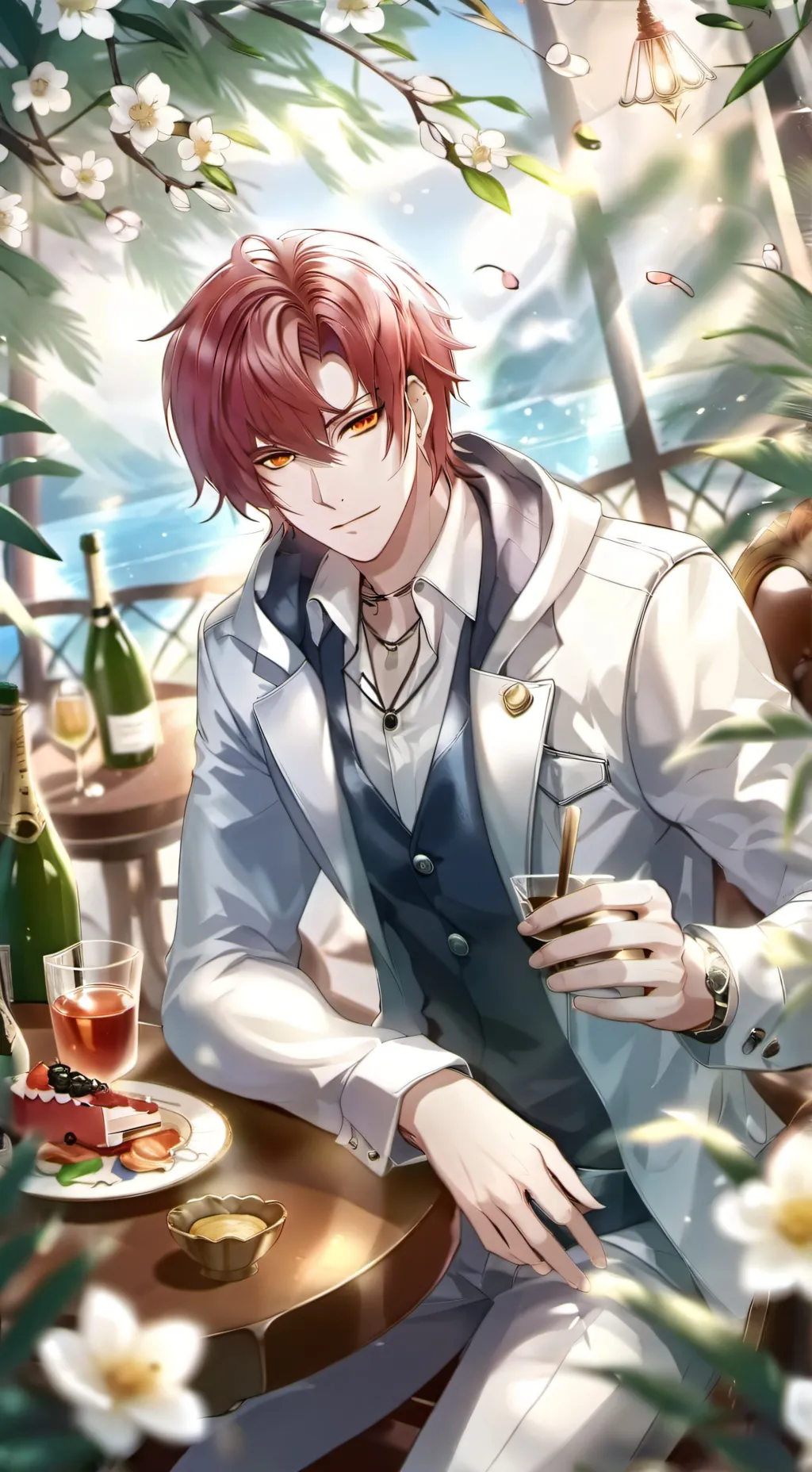 ai character: Red background