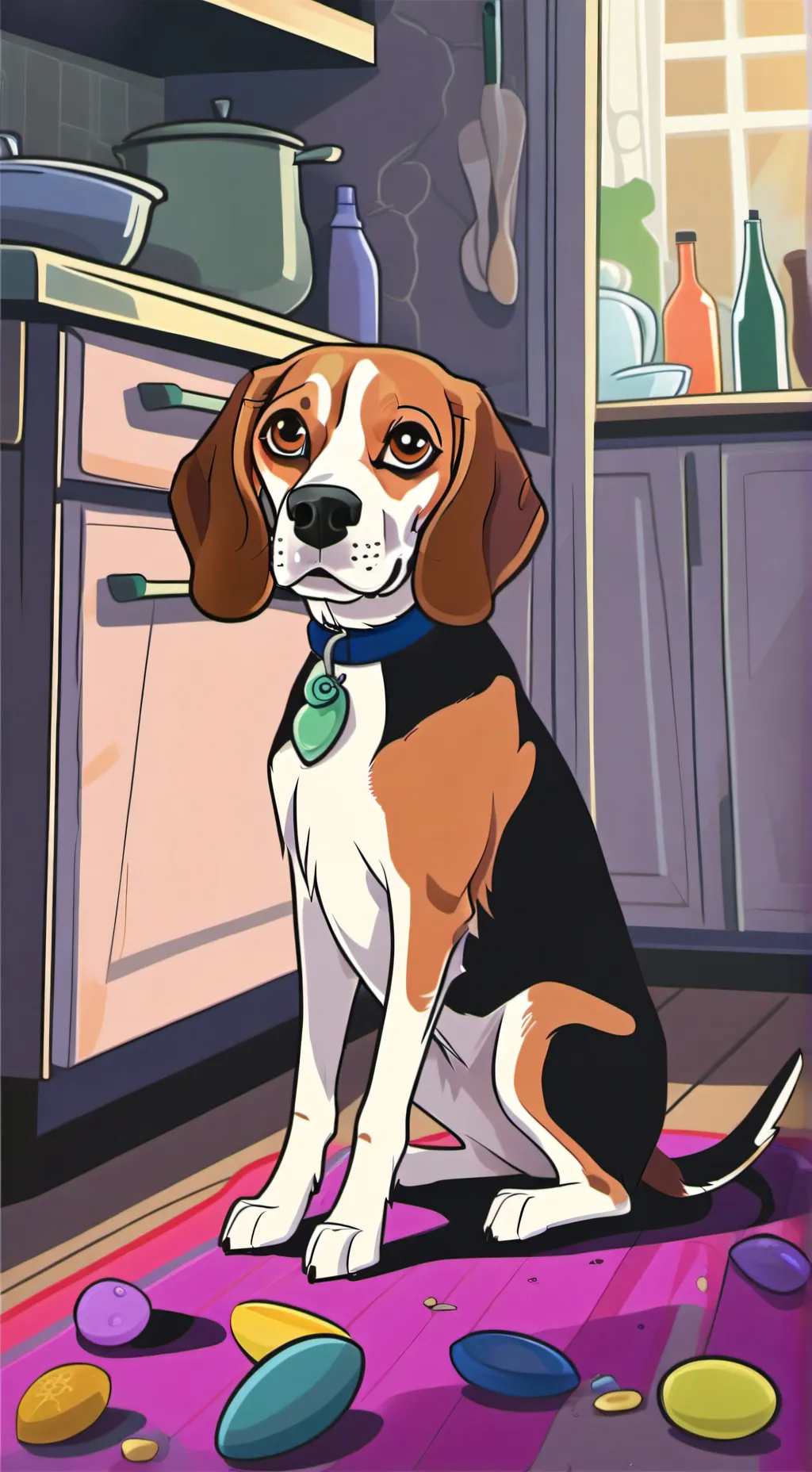 ai character: Shocked dog background