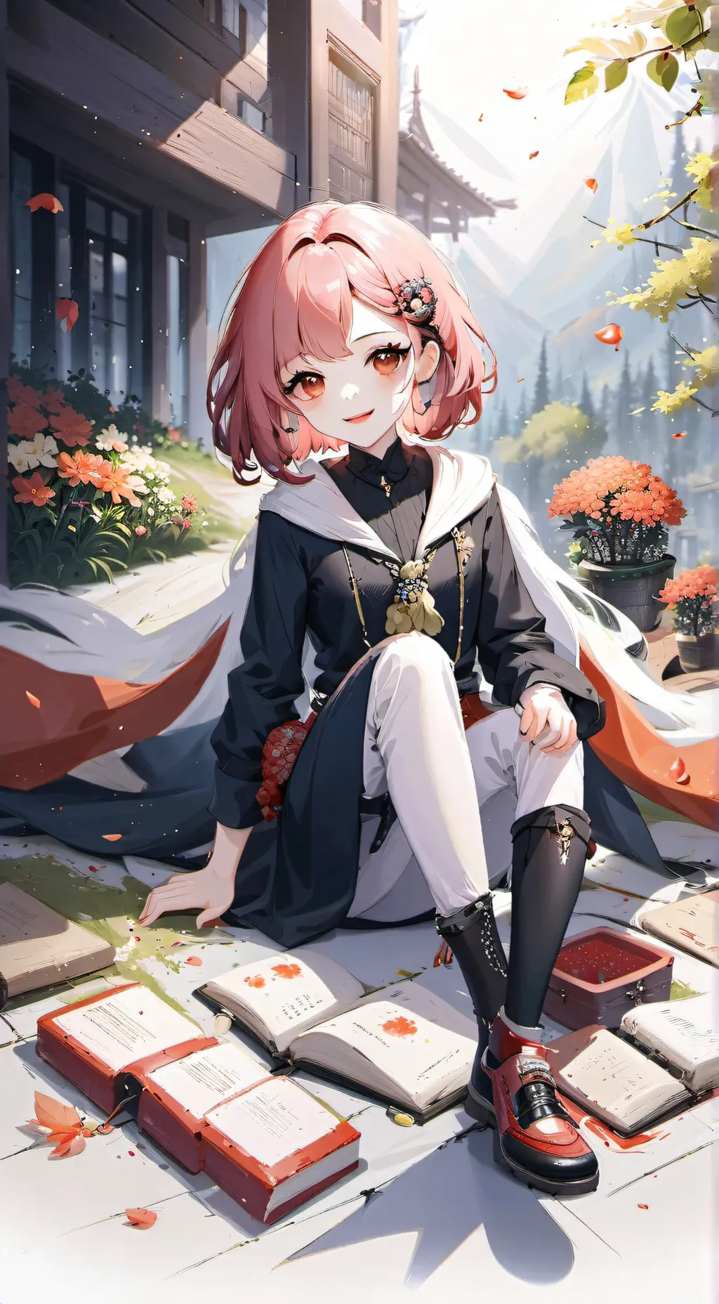 ai character: pon una cara feliz background