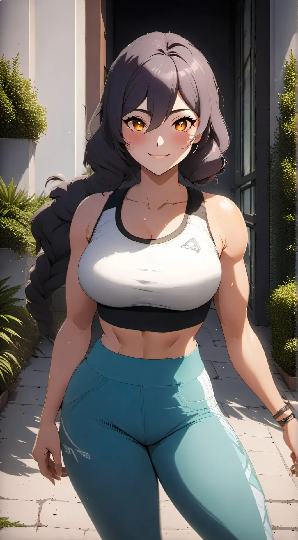 ai character: Gym girl background