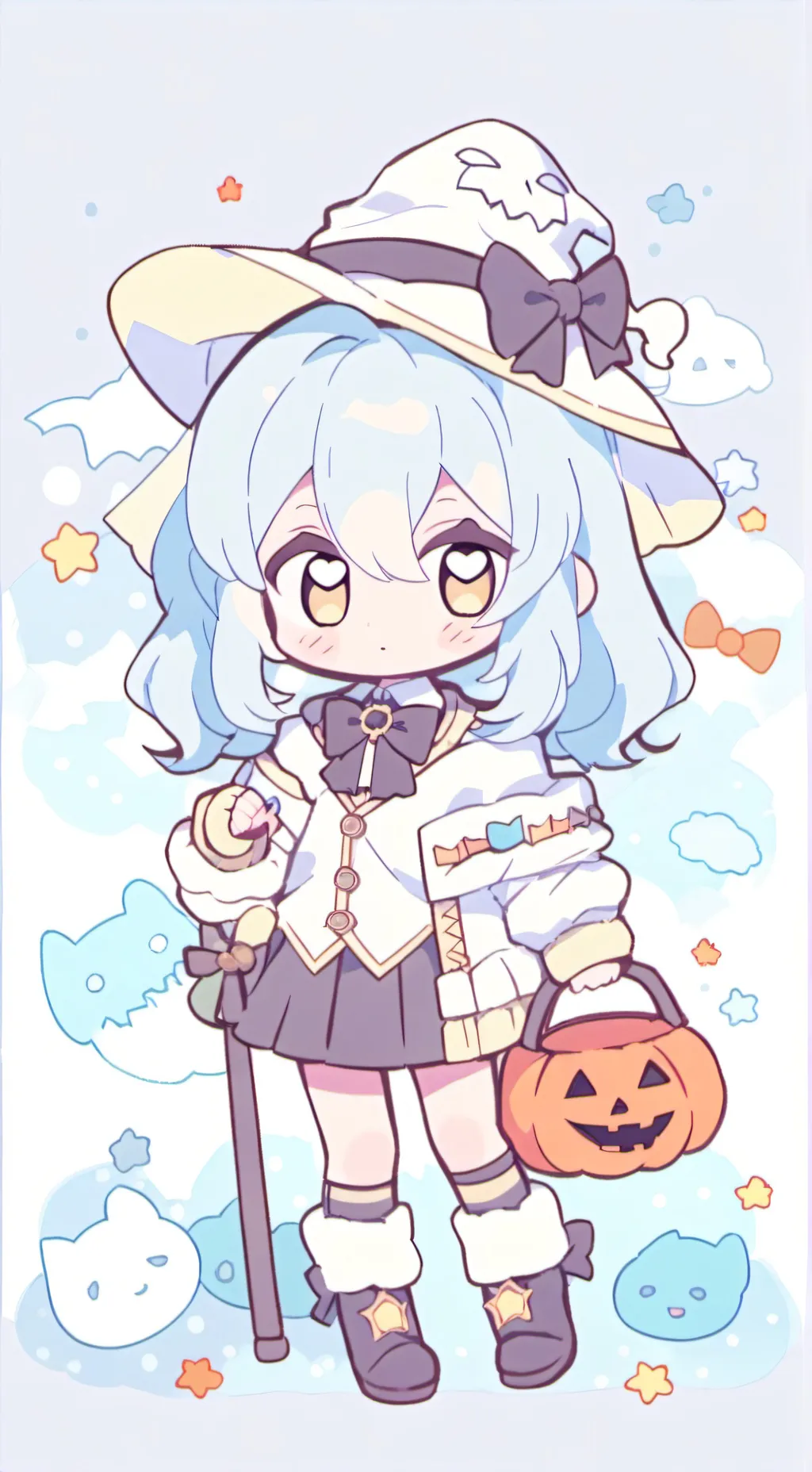 ai character: Mha Halloween background