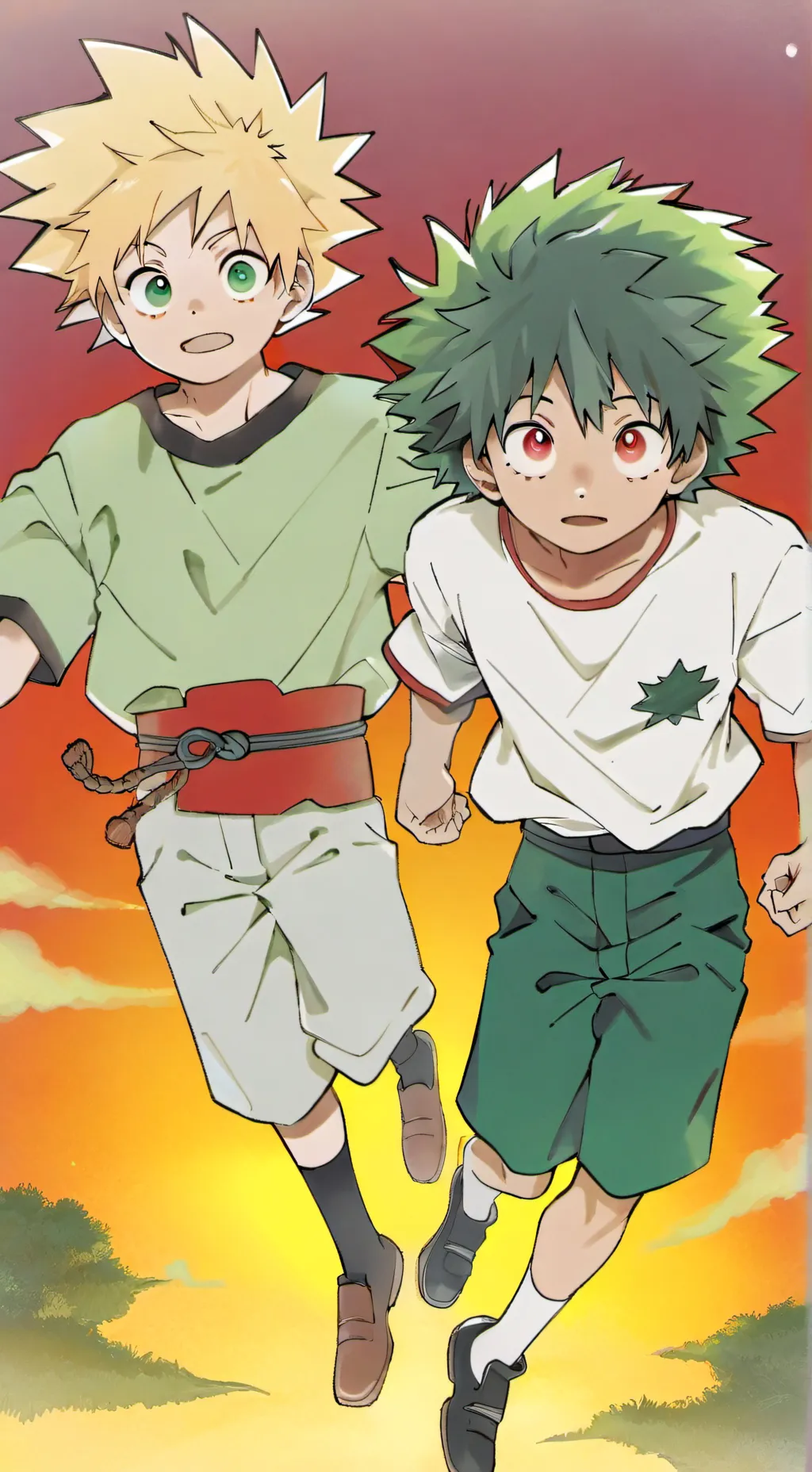 ai character: 💥🧡BakuDeku💚🥦 background