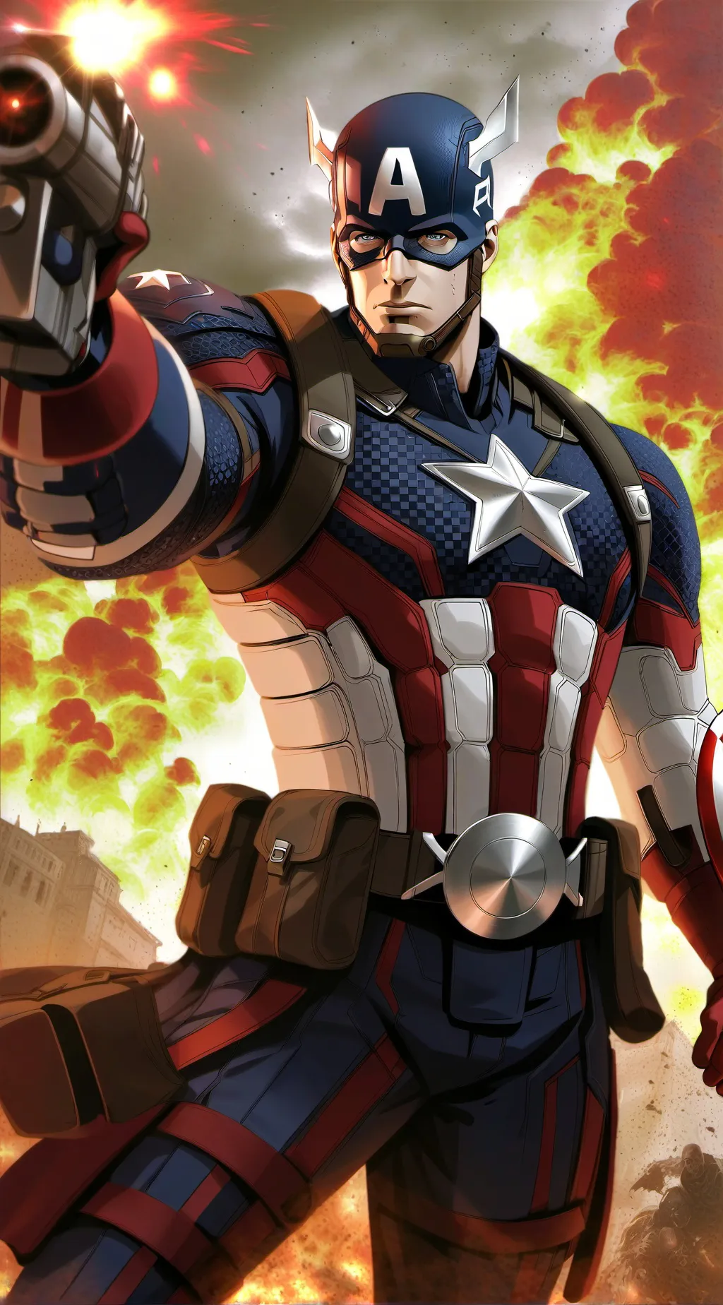 ai character: Captain America background
