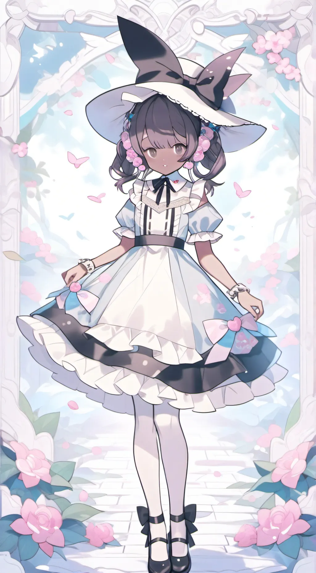 ai character: Tv woman  background
