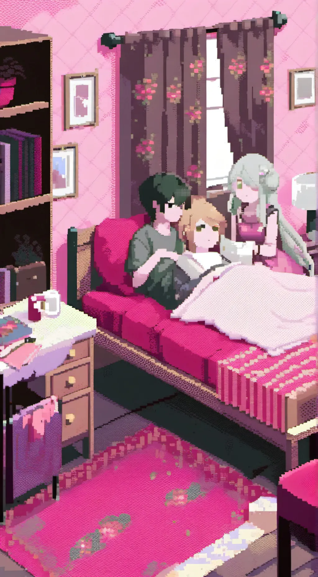 ai character: sleep over 4 background