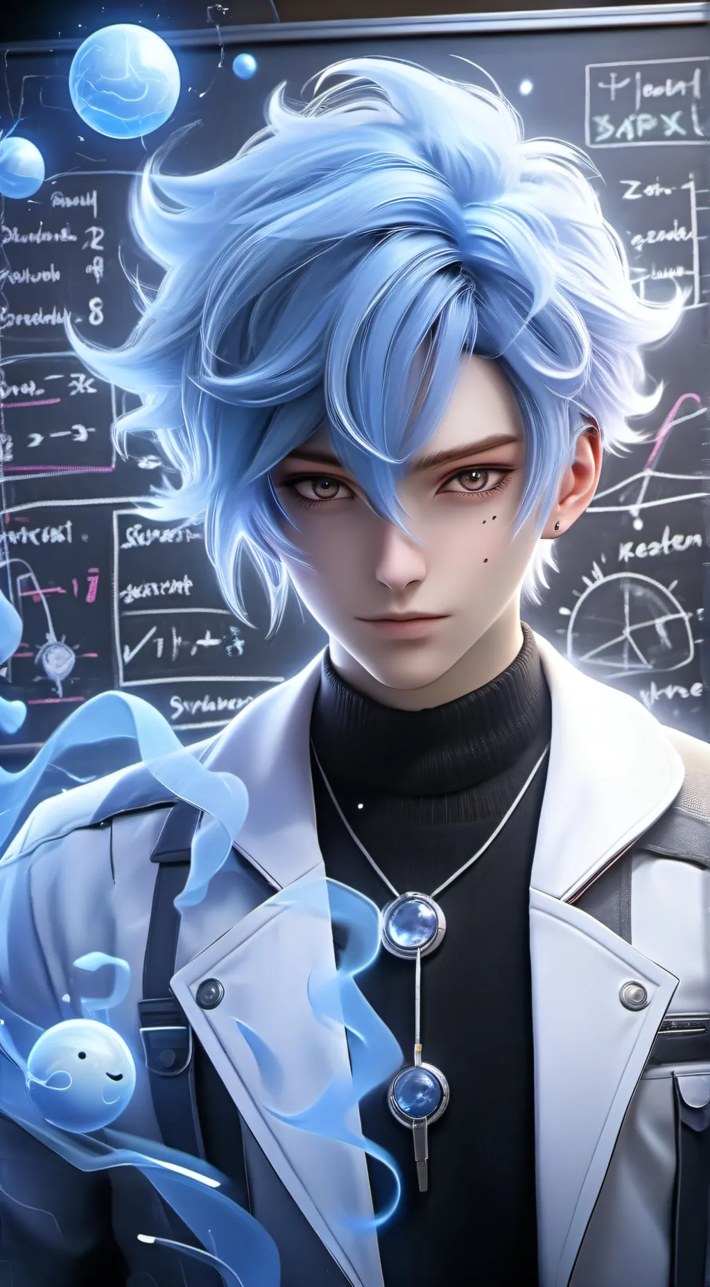ai character: Dr. BlueStrands background