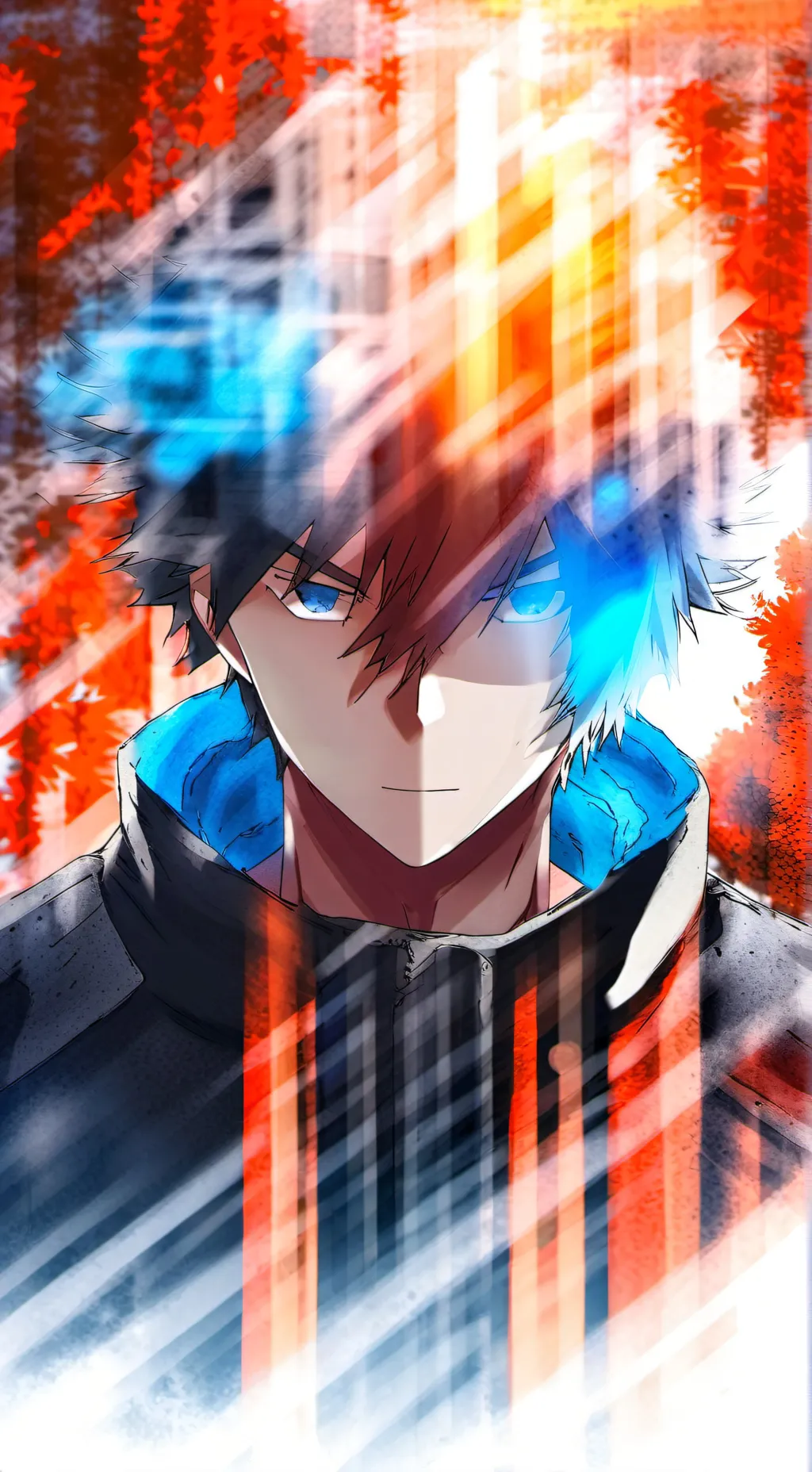ai character: Shoto Todoroki  background