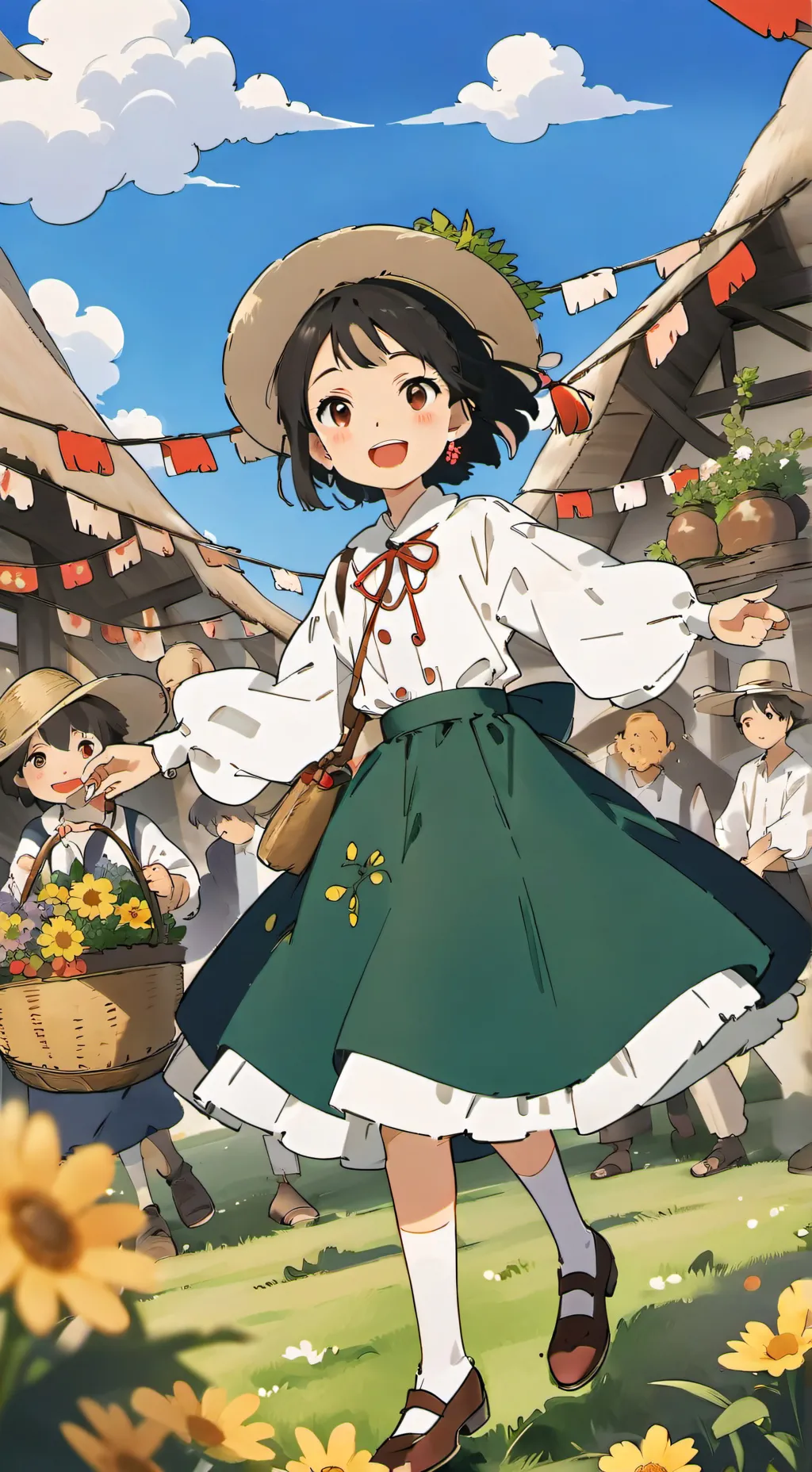 ai character: festa junina  background