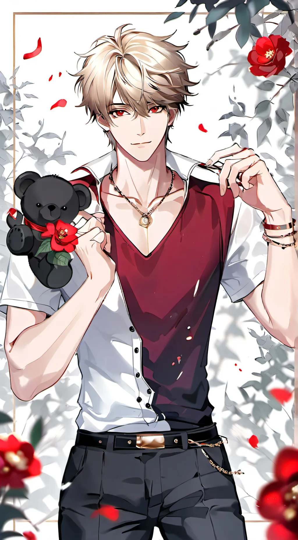 ai character: MHA Valentines day background