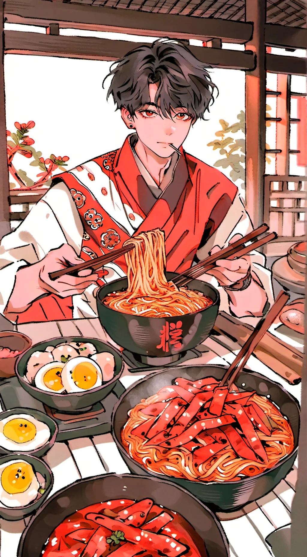 ai character: Korean boy background
