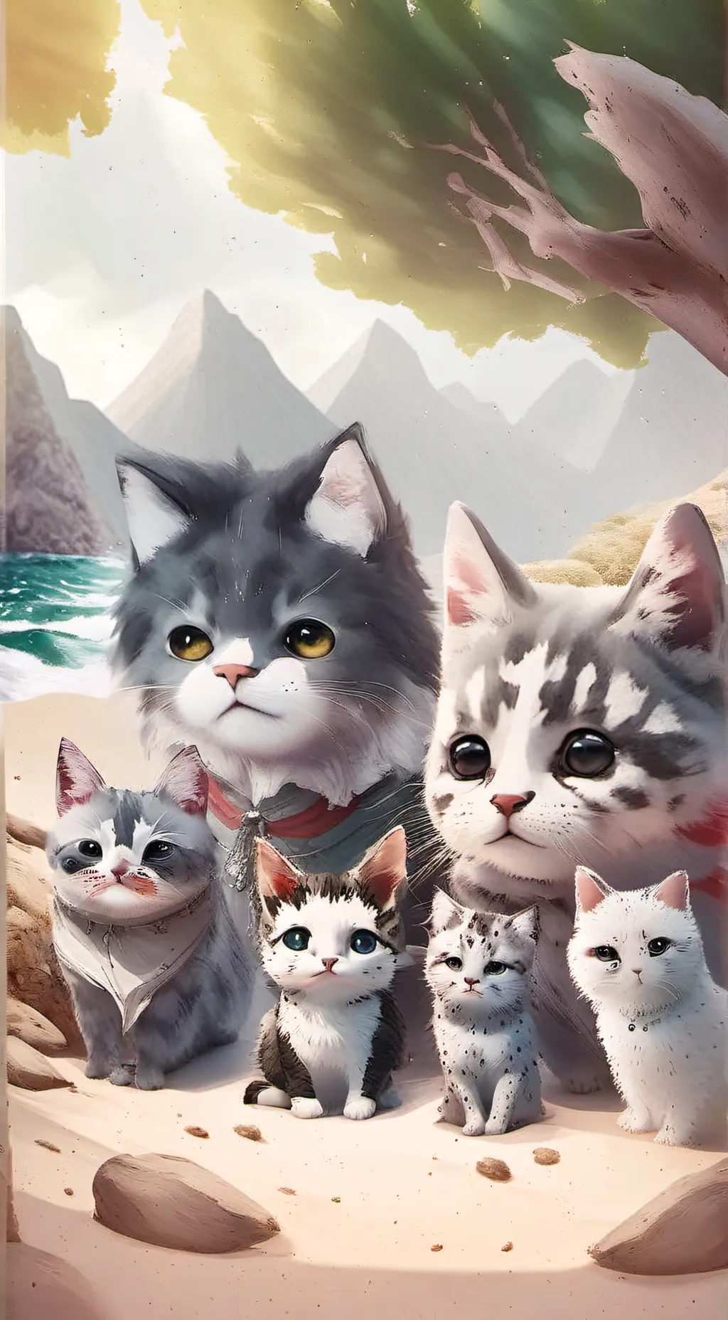 ai character: gatitos  background