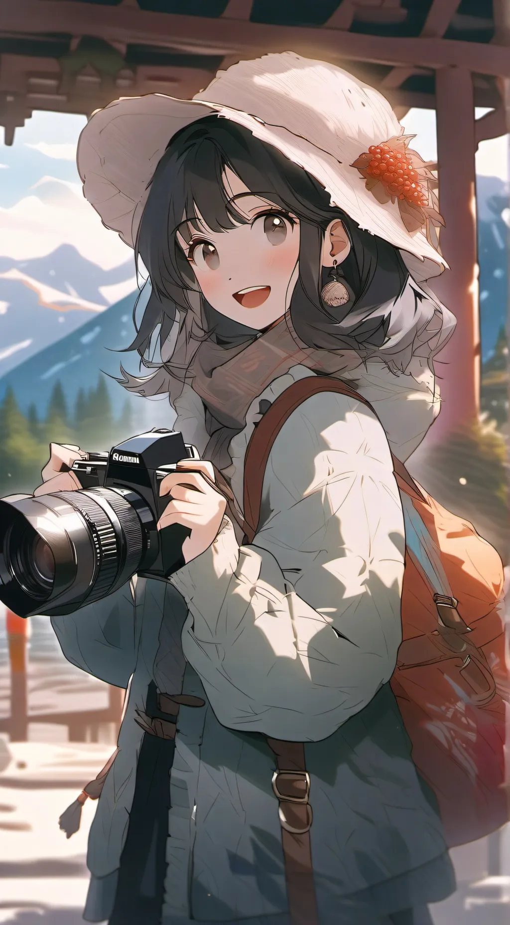 ai character: First ❤️ in China background