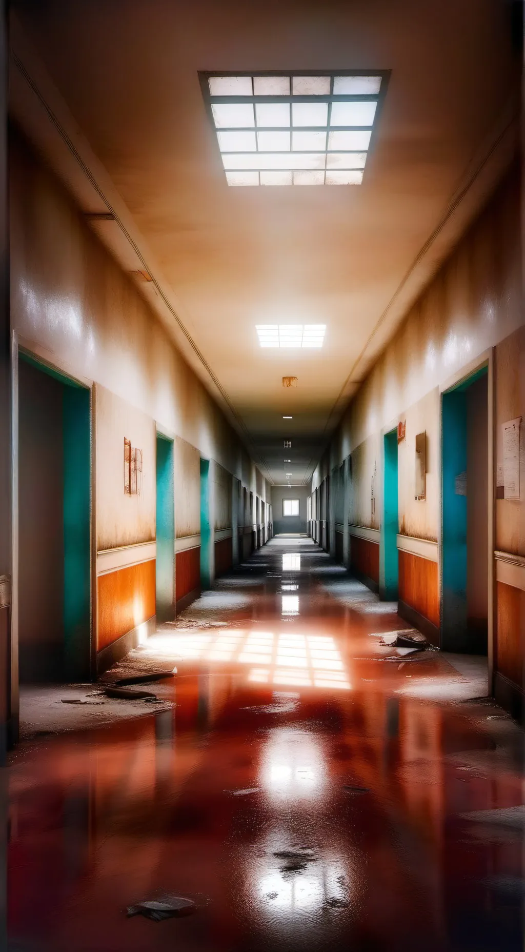 ai character: abandoned hospital background