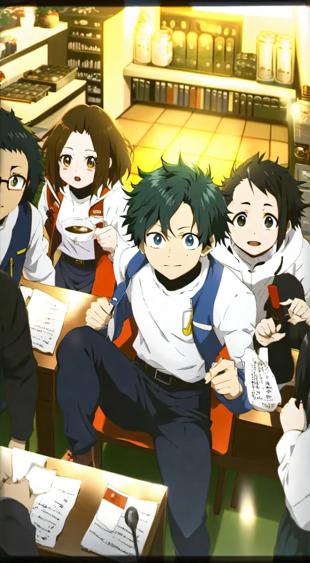 ai character: Mha Pool Party :3 background