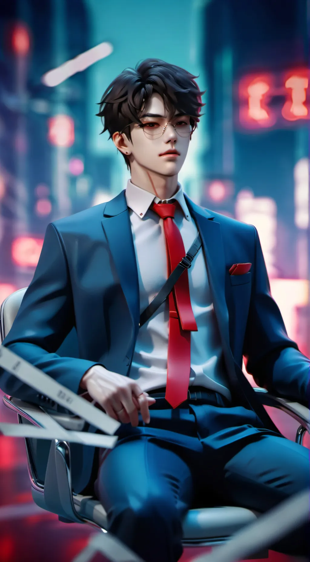 ai character: David Denison  background