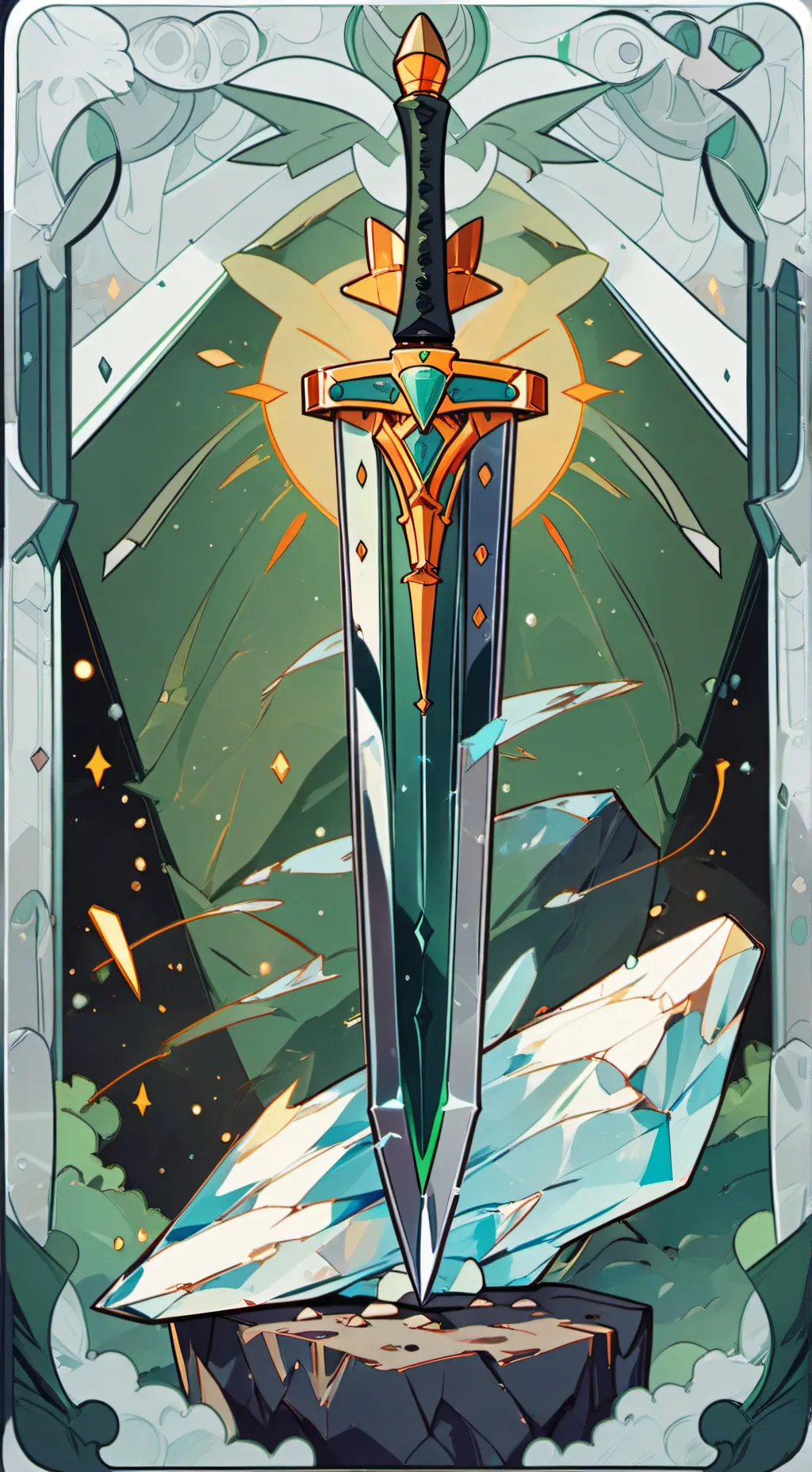 ai character: legendary sword background