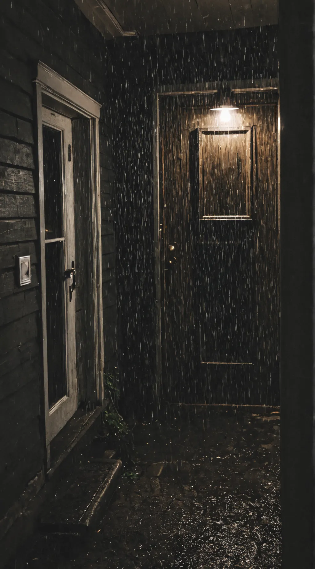 ai character: Stranger at door background