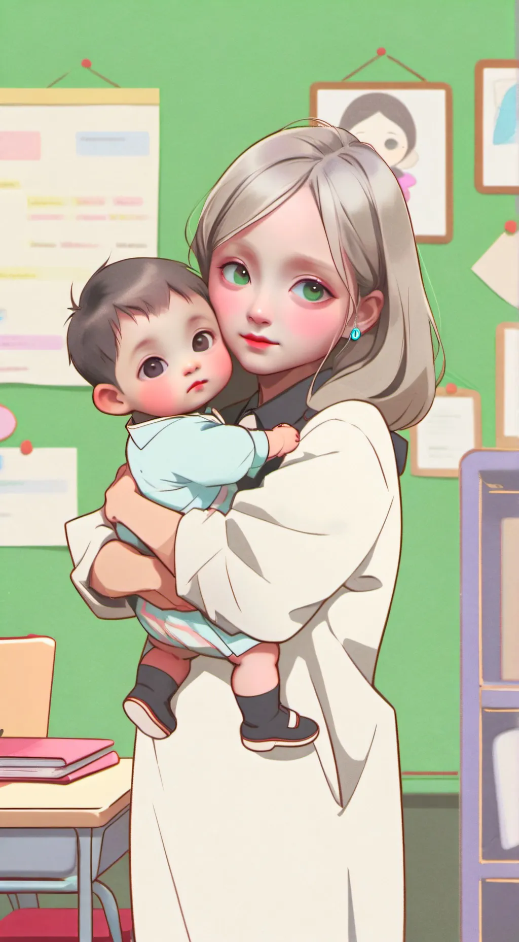 ai character: teachers baby background