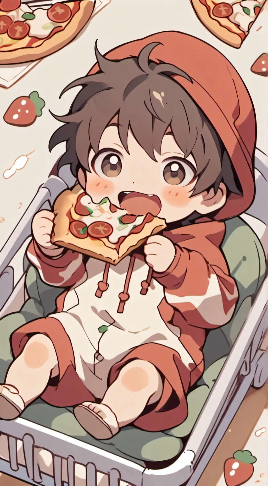 ai character: Baby Pizza 🍕❤️ background