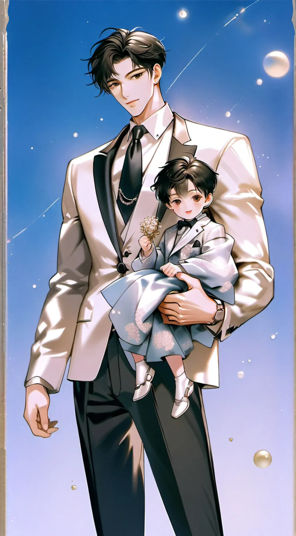 ai character: Max & his son  background