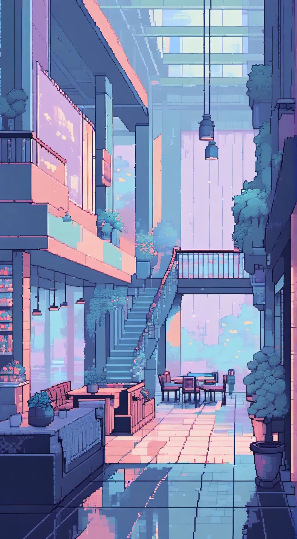 ai character: md at the mall >:D background
