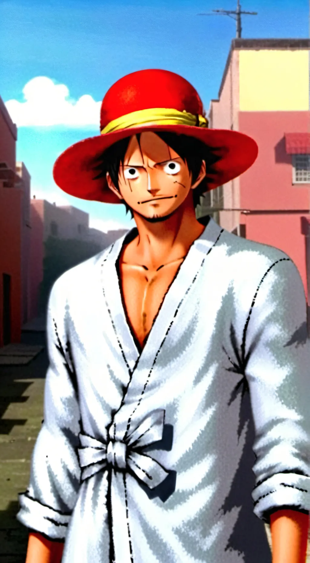 ai character: Straw hat background