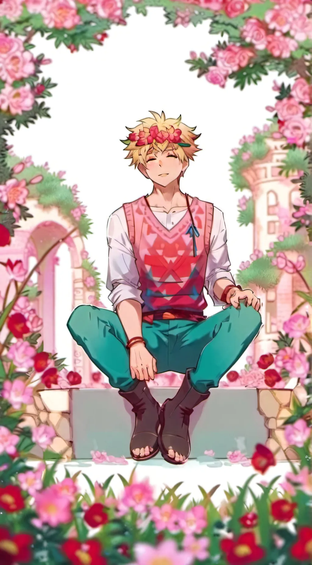 ai character: BAKUGO WEARING 💓!? background