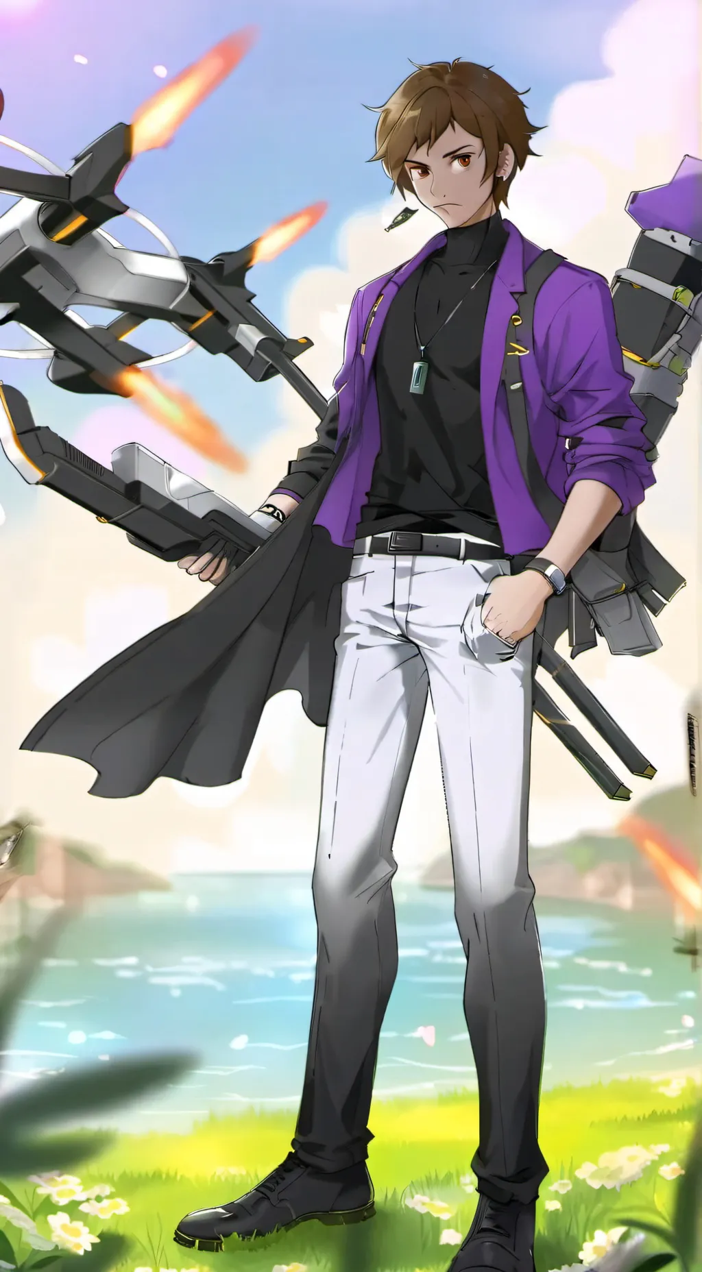 ai character: purple hamato background