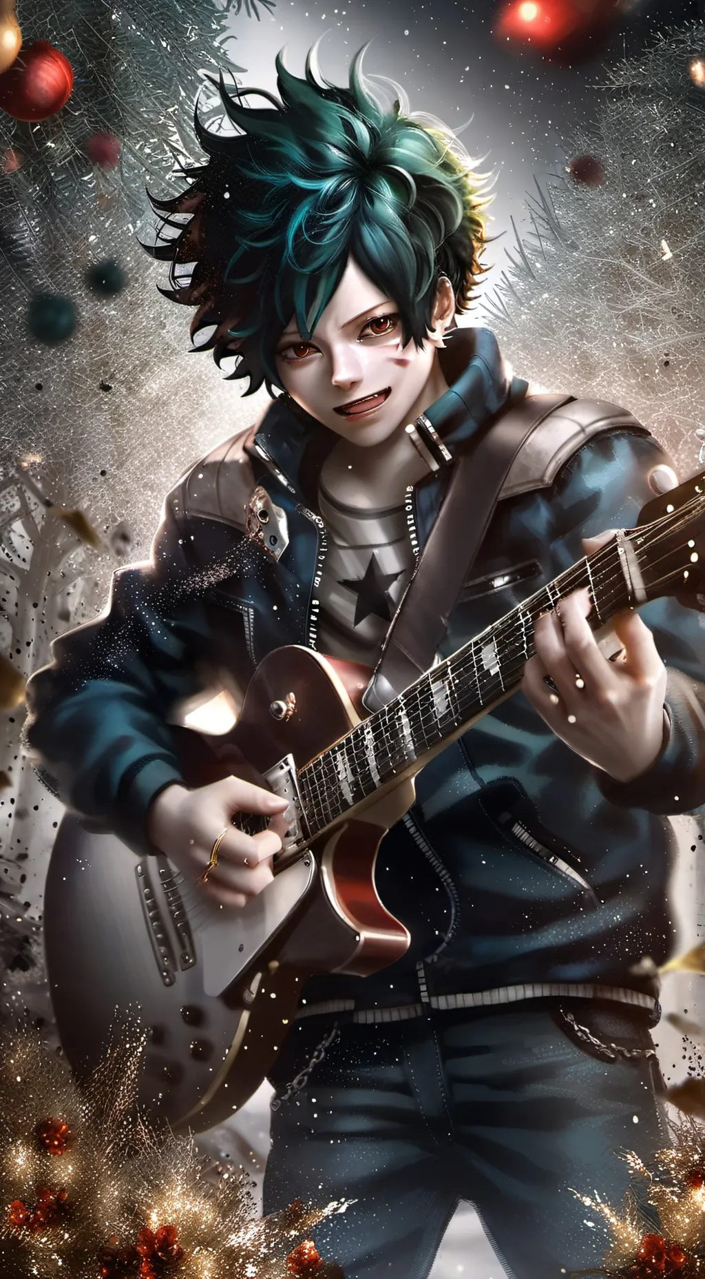 ai character: Mha pro hero band background