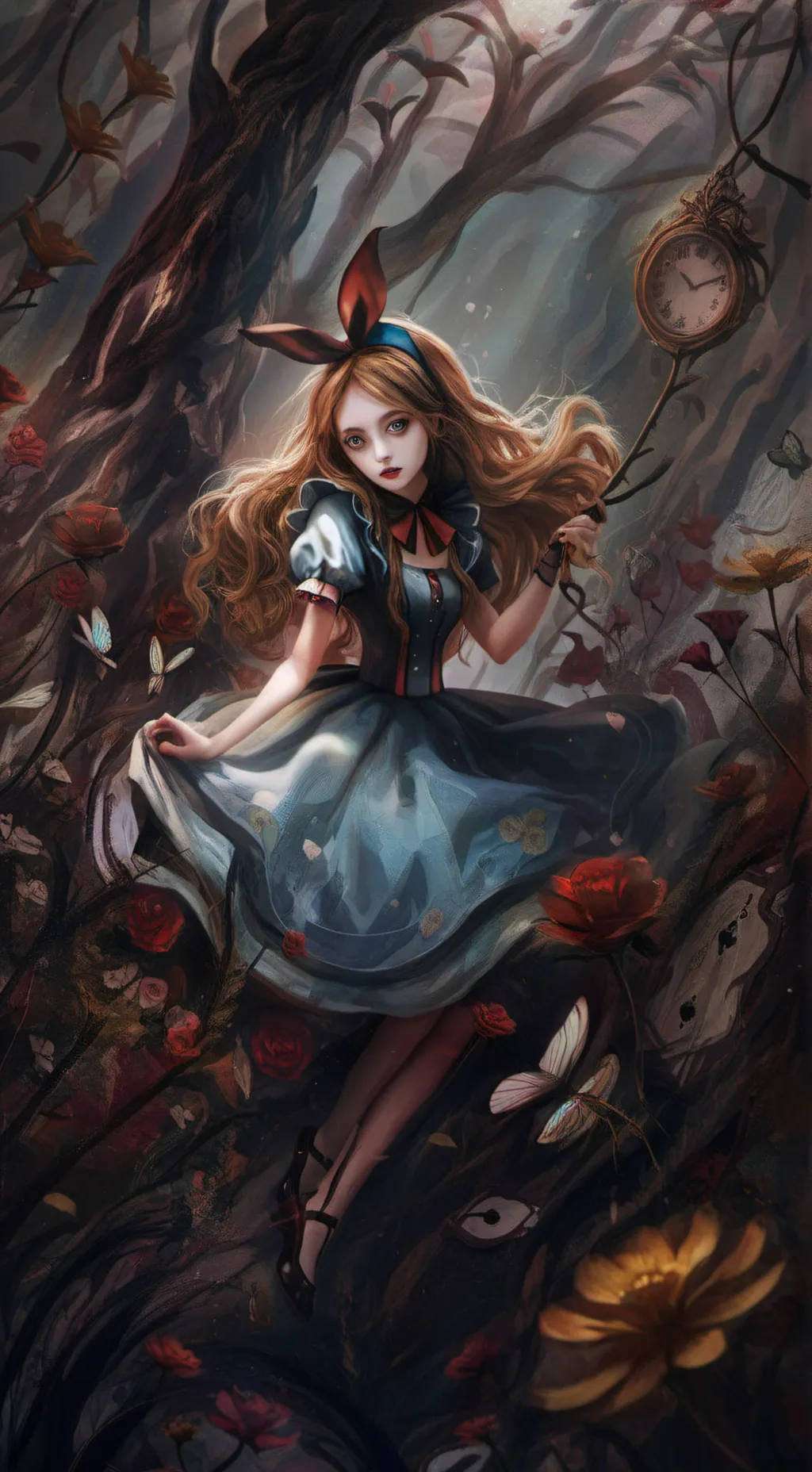 ai character: Alice in Wonderlan background