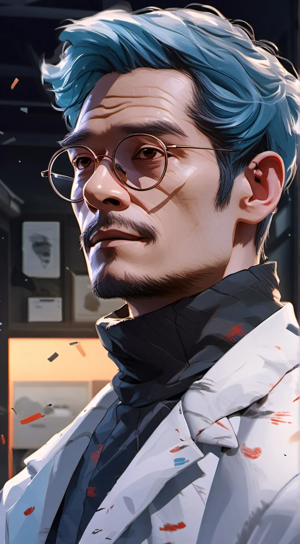 ai character: Dr. Meme Monster background