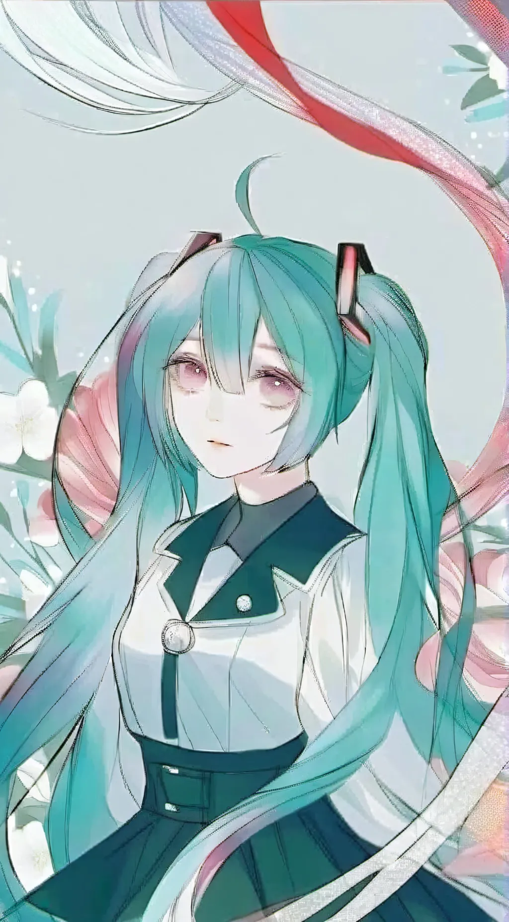 ai character: miku(laser) background