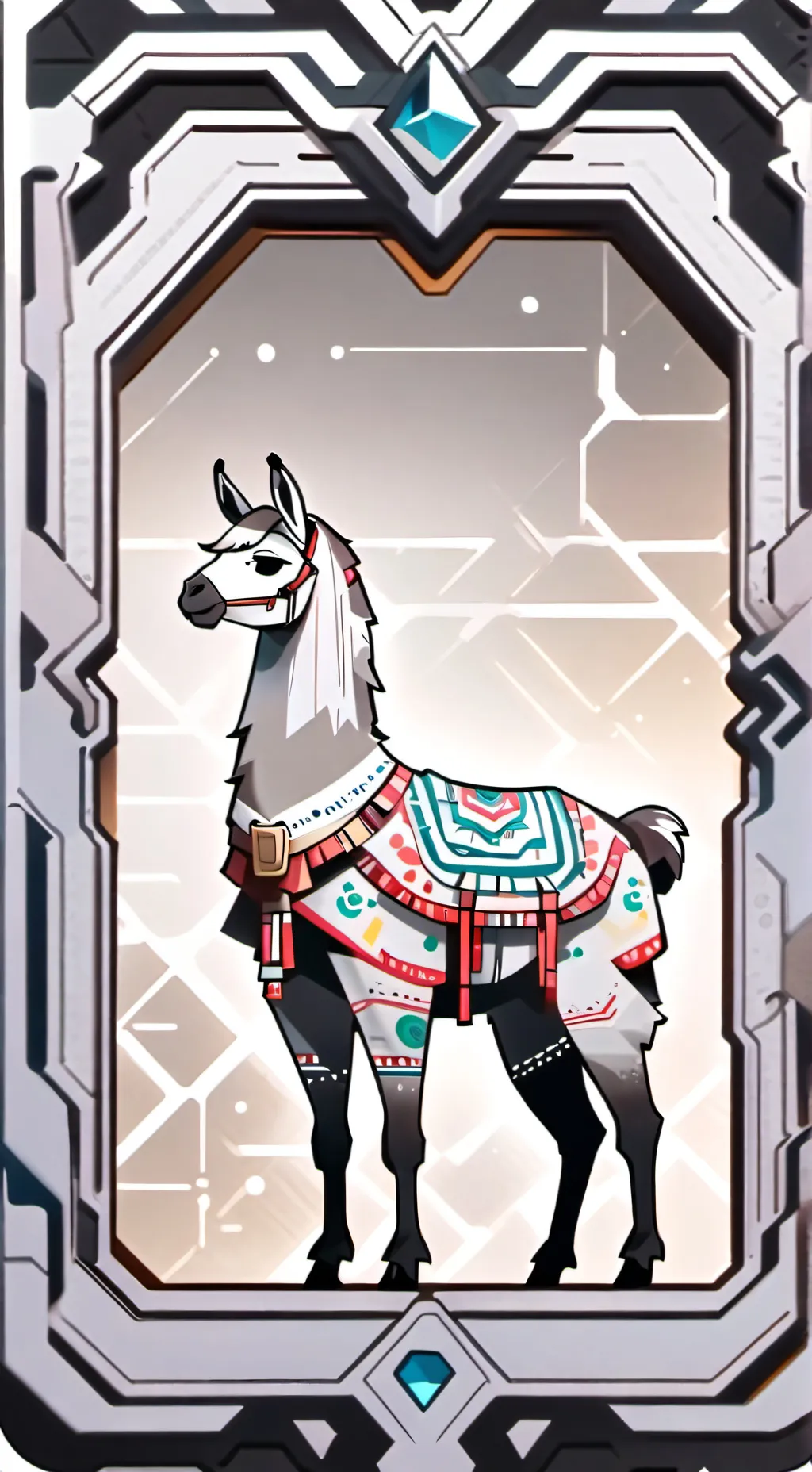 ai character: robotic llama background