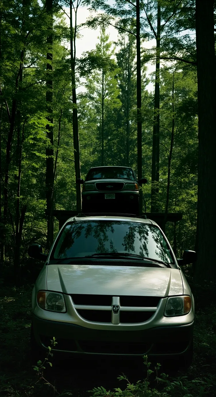 ai character: 2 abandoned cars background