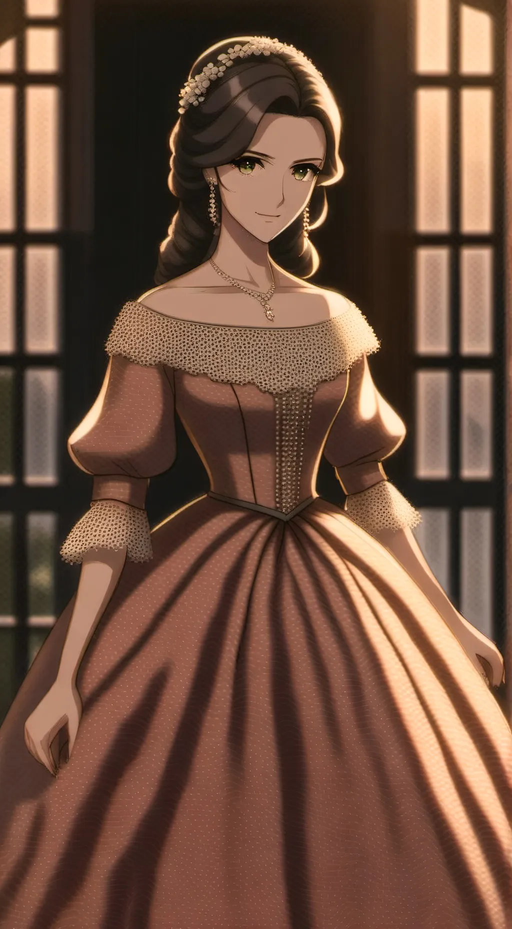 ai character: Belle ohara  background