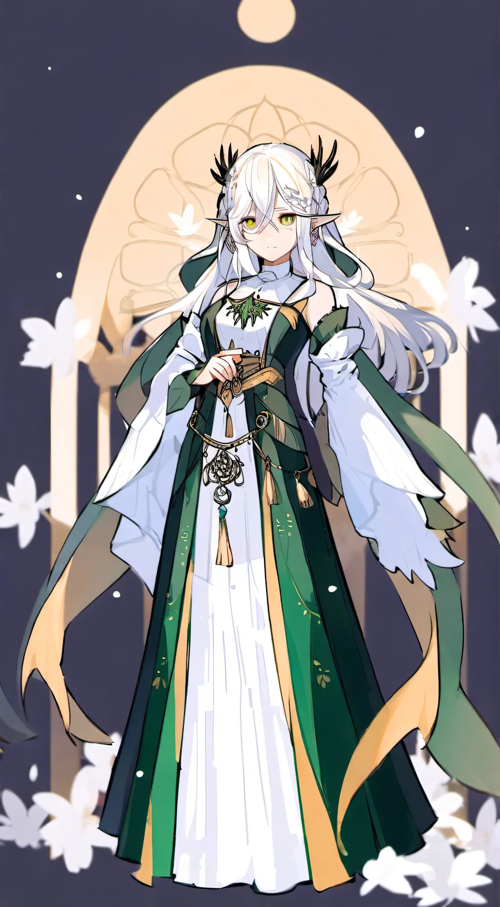 ai character: elf goddess  background
