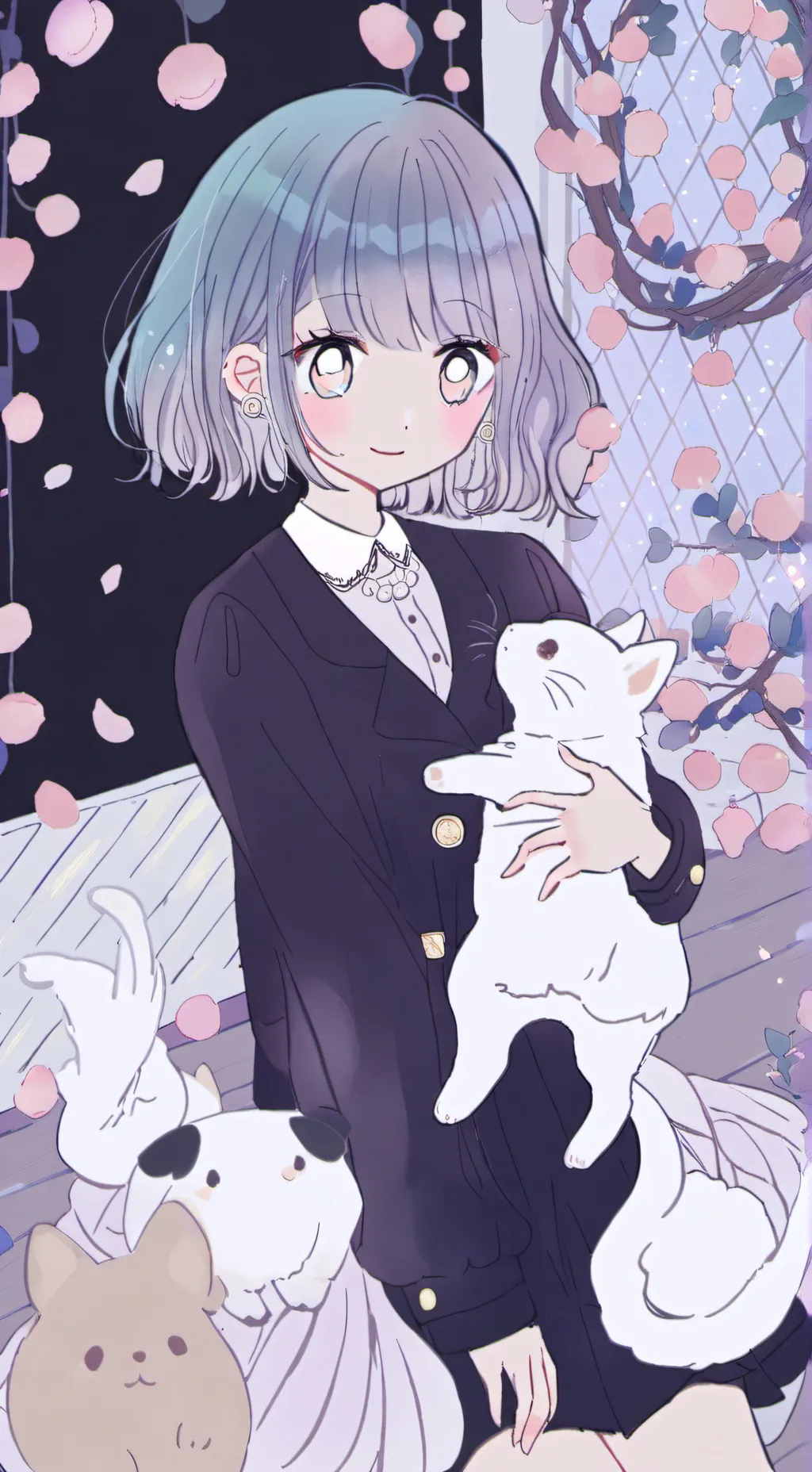 ai character: Мика и кот background