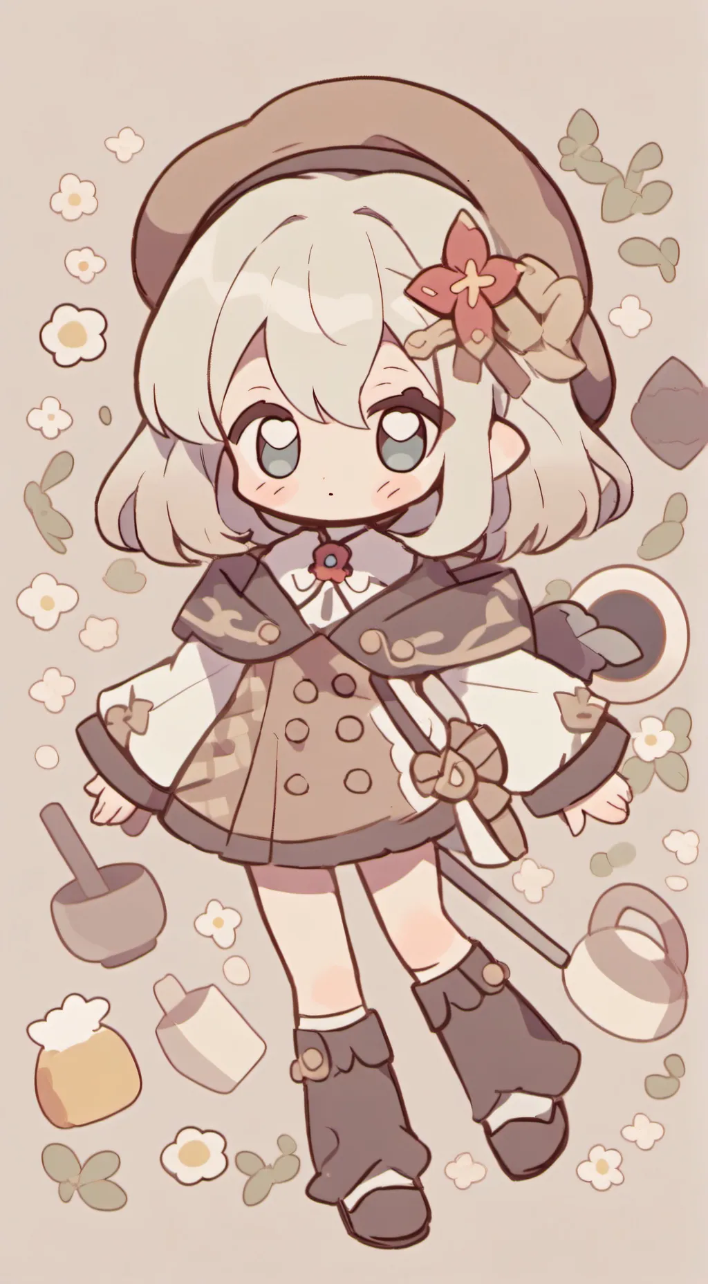 ai character: Lila (chibi) background