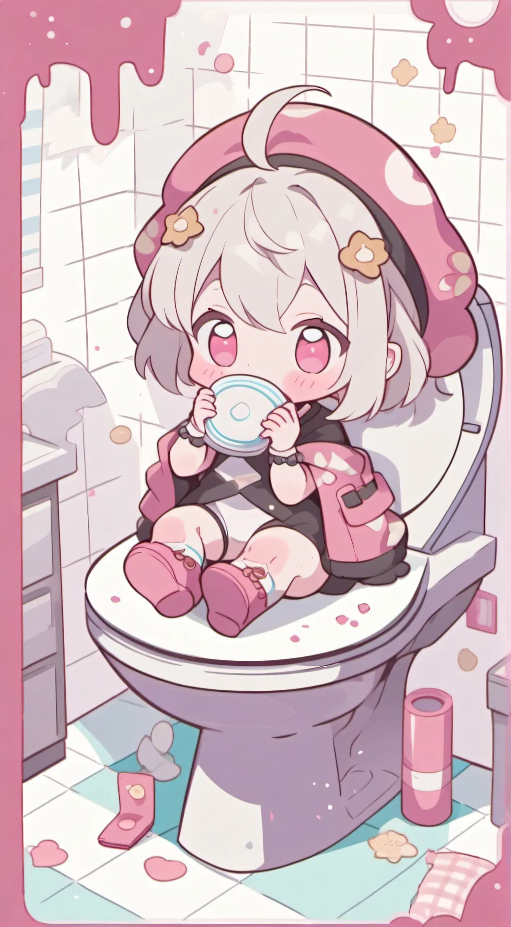 ai character: Pooping baby background
