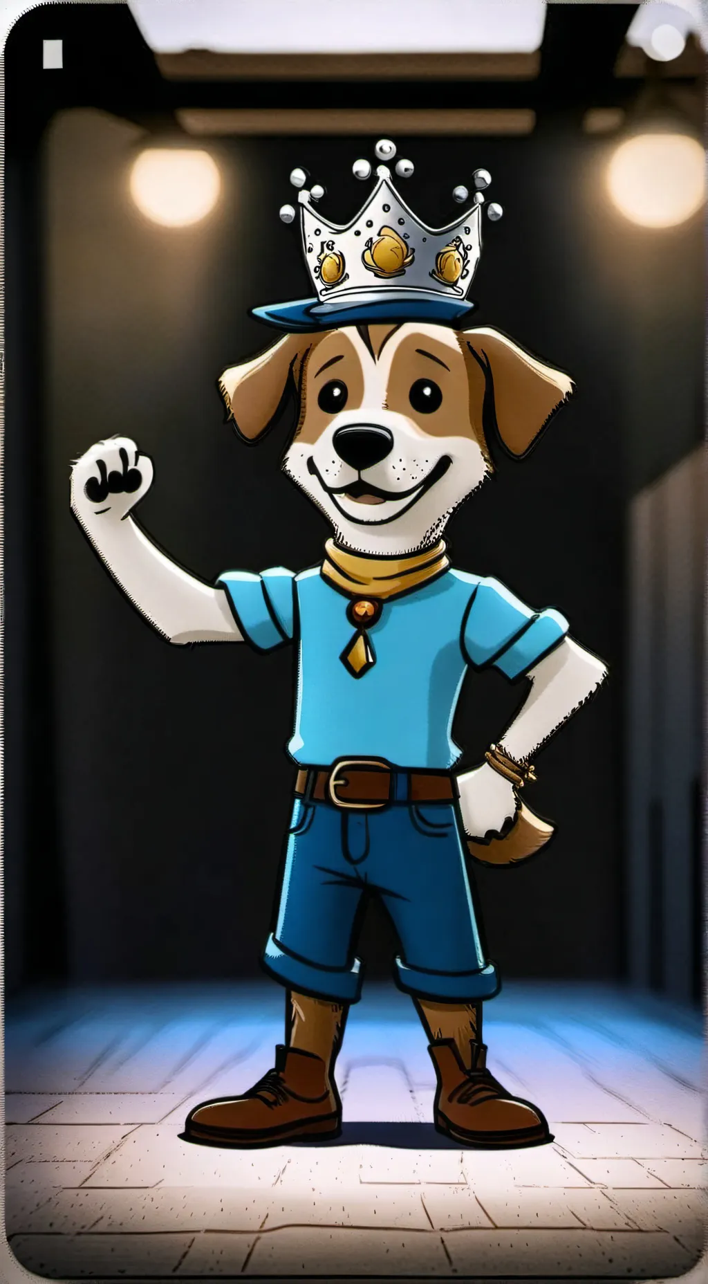 ai character: dog man background