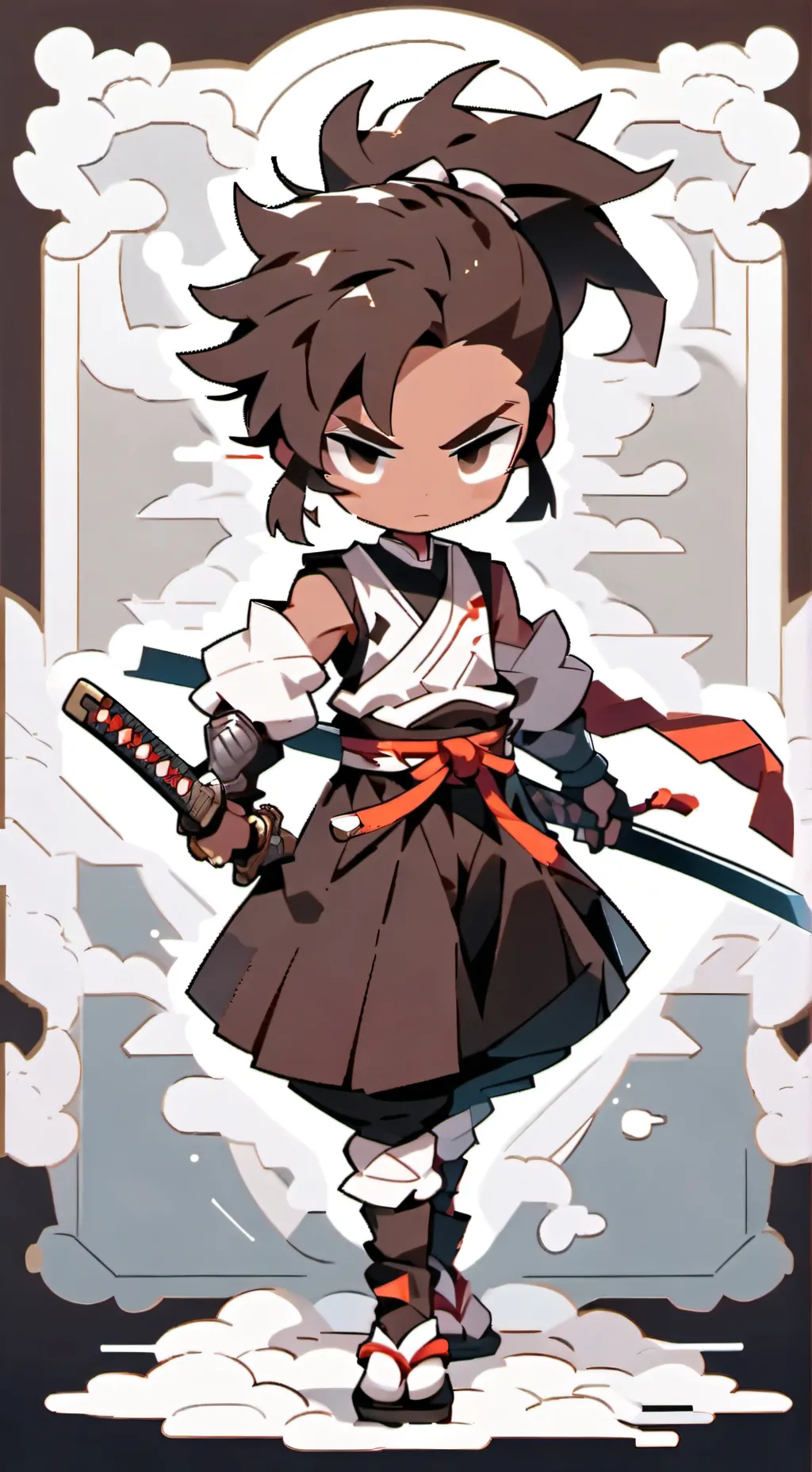 ai character: Caramel arrow background