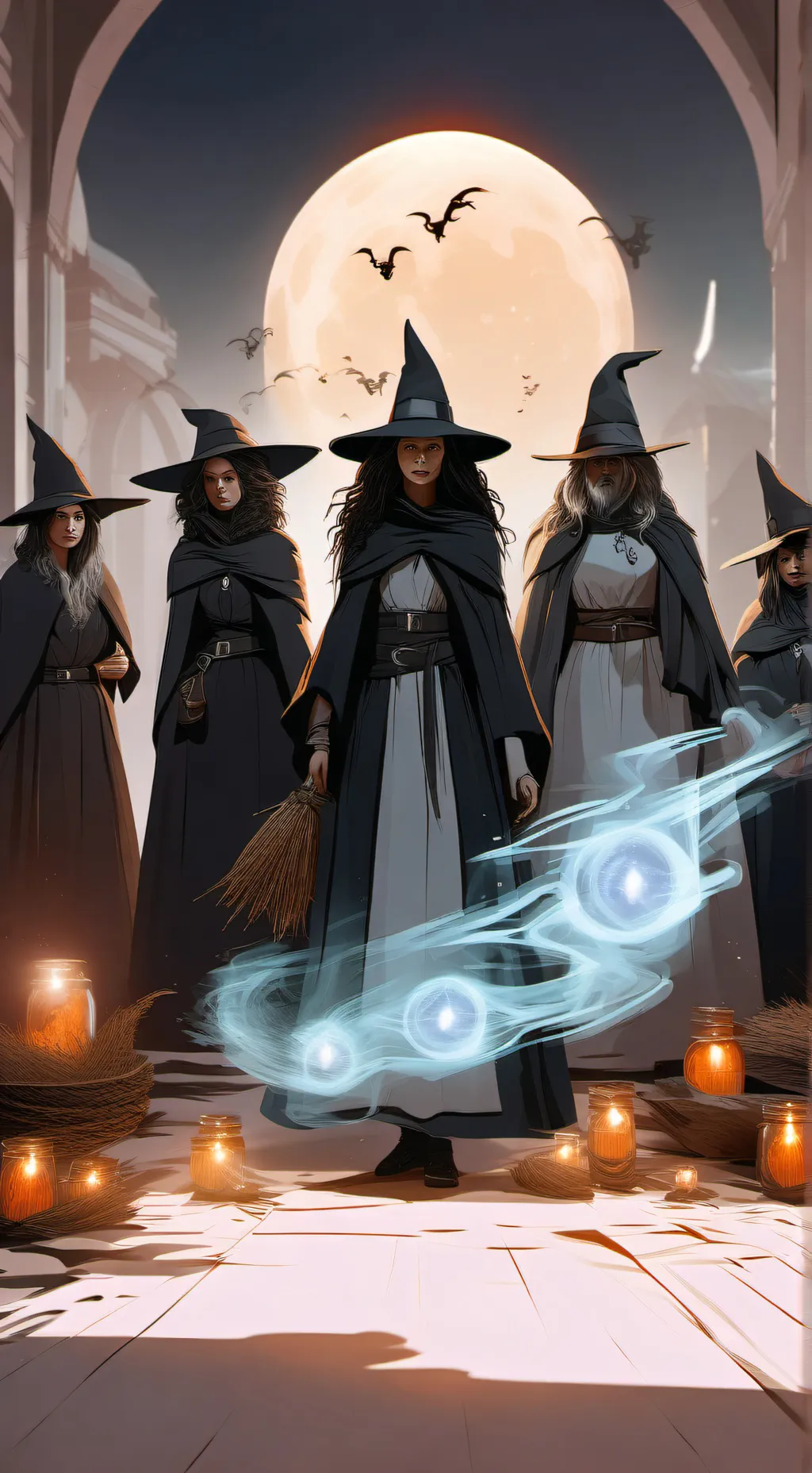 ai character: Witch secret  background