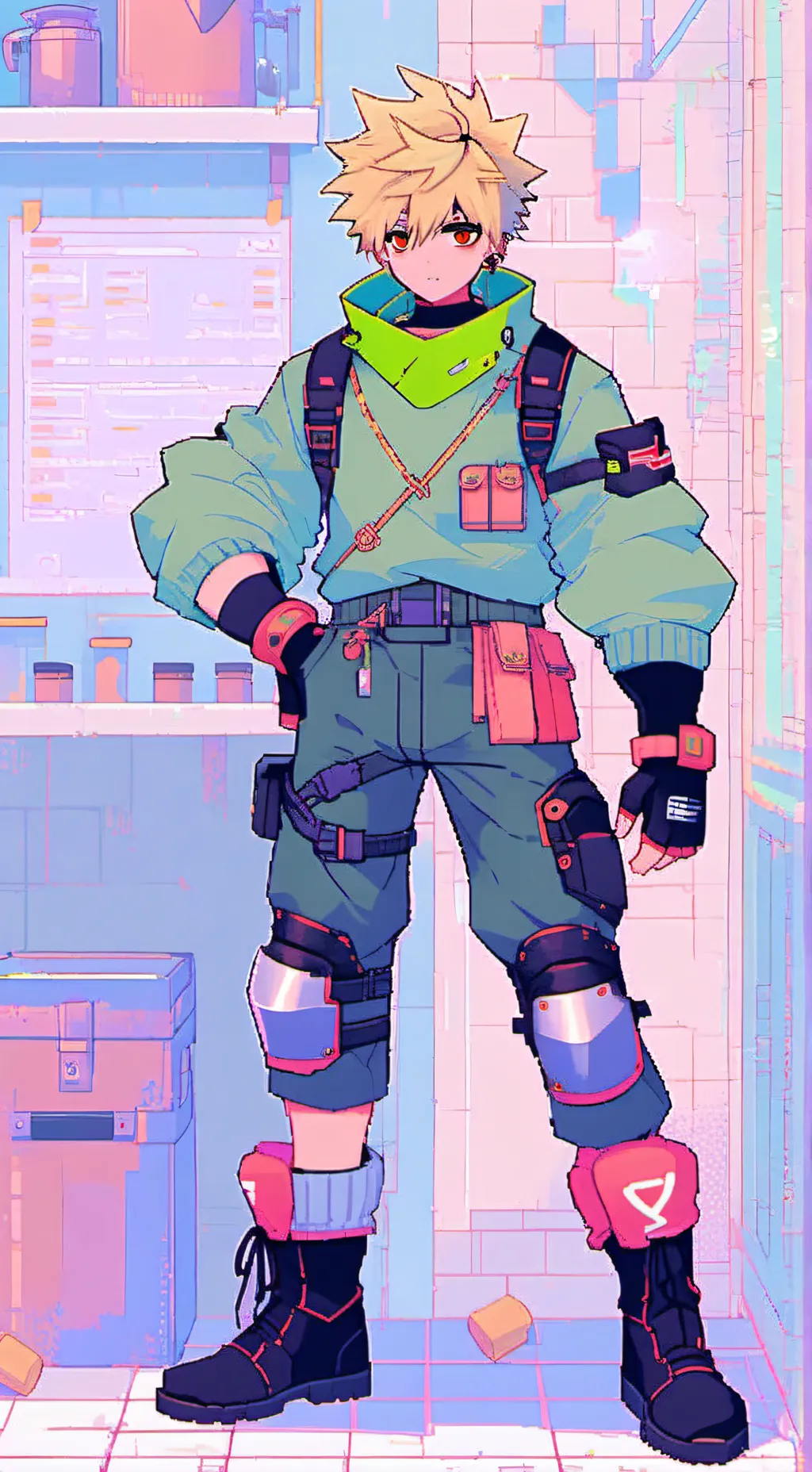ai character: Female biker background