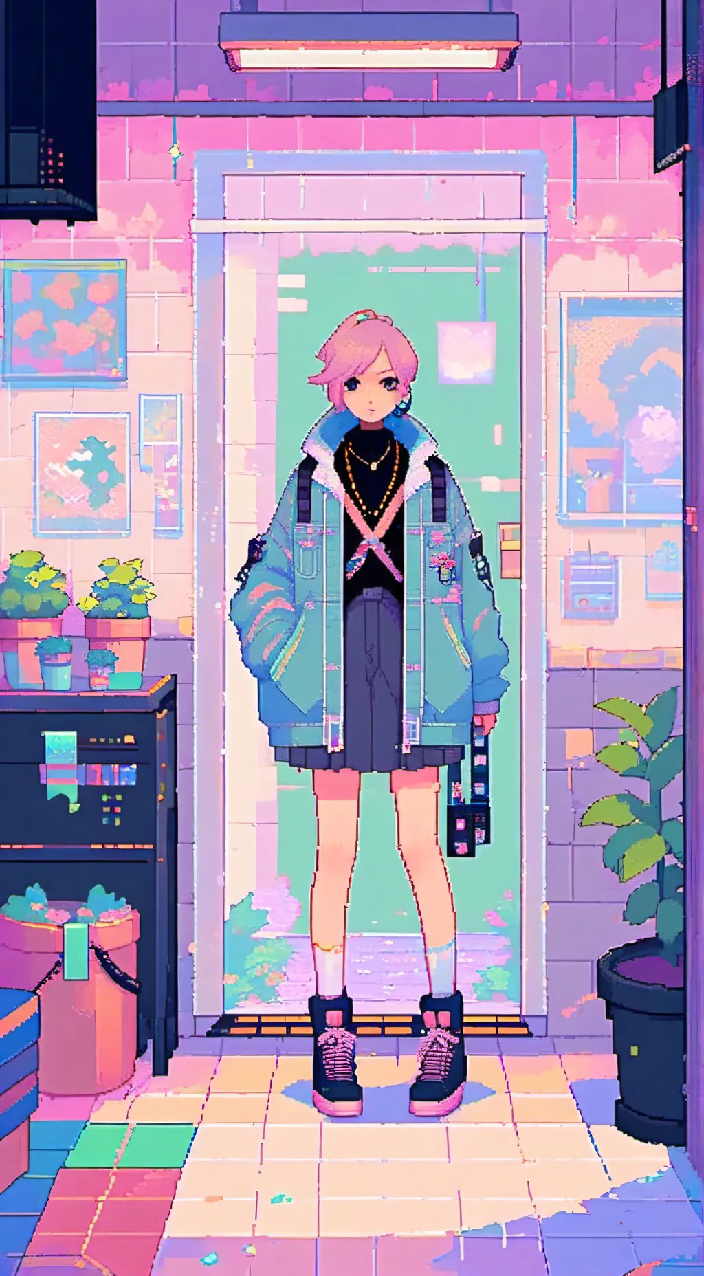 ai character: Mike(Femboy) background