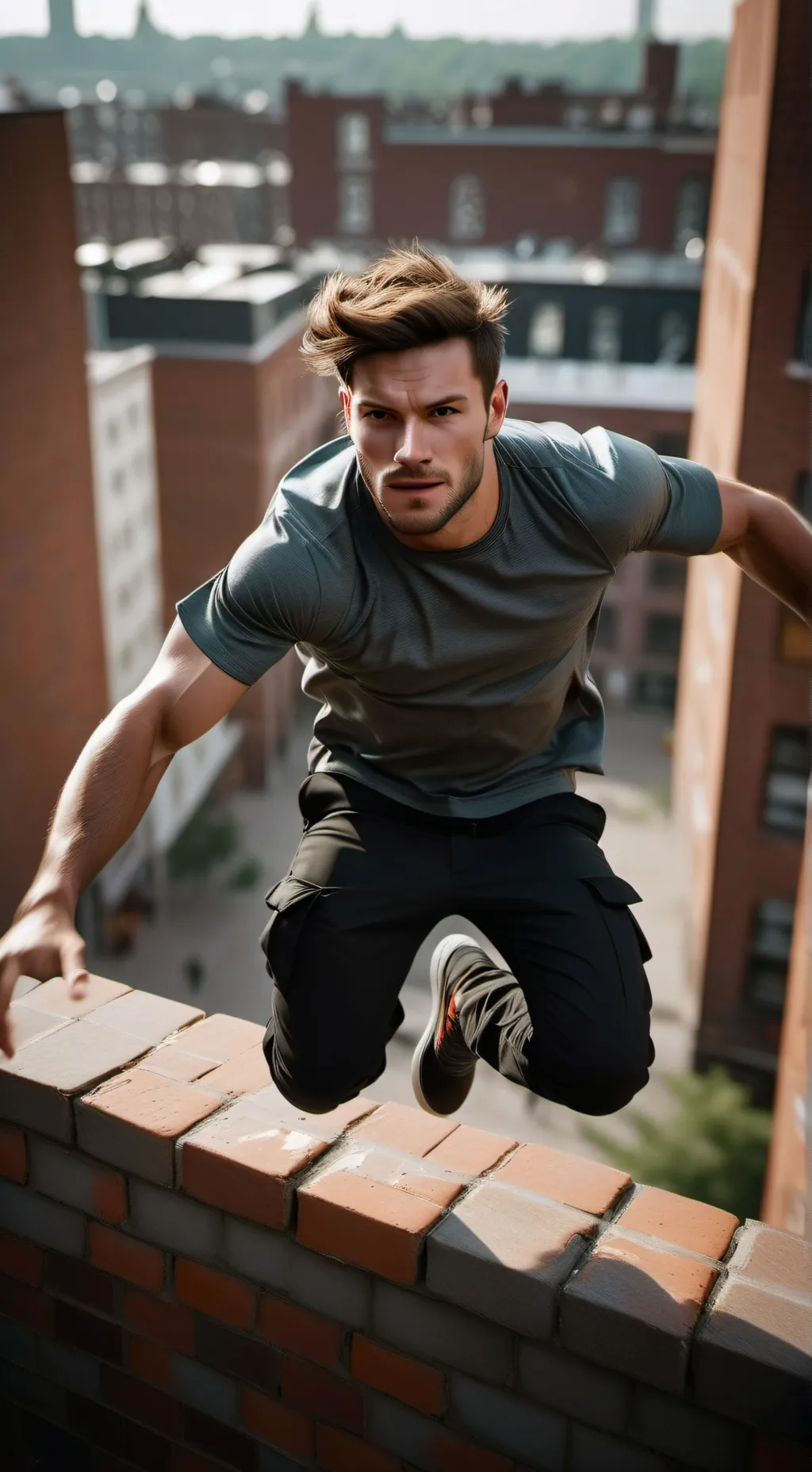 ai character: Parkour with my OC background