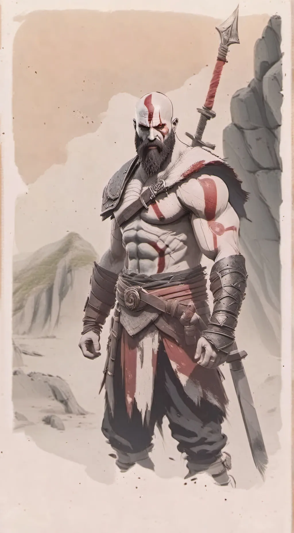 ai character: kratos background