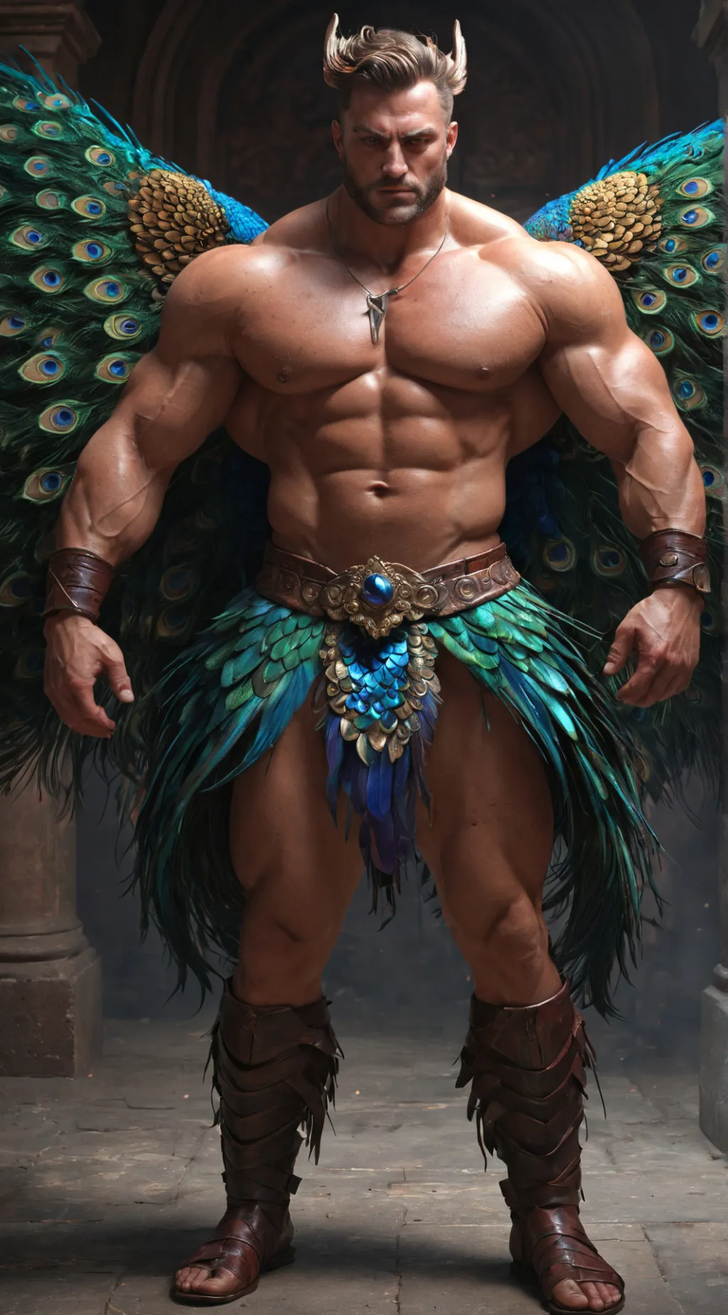 ai character: Peacock Angel background