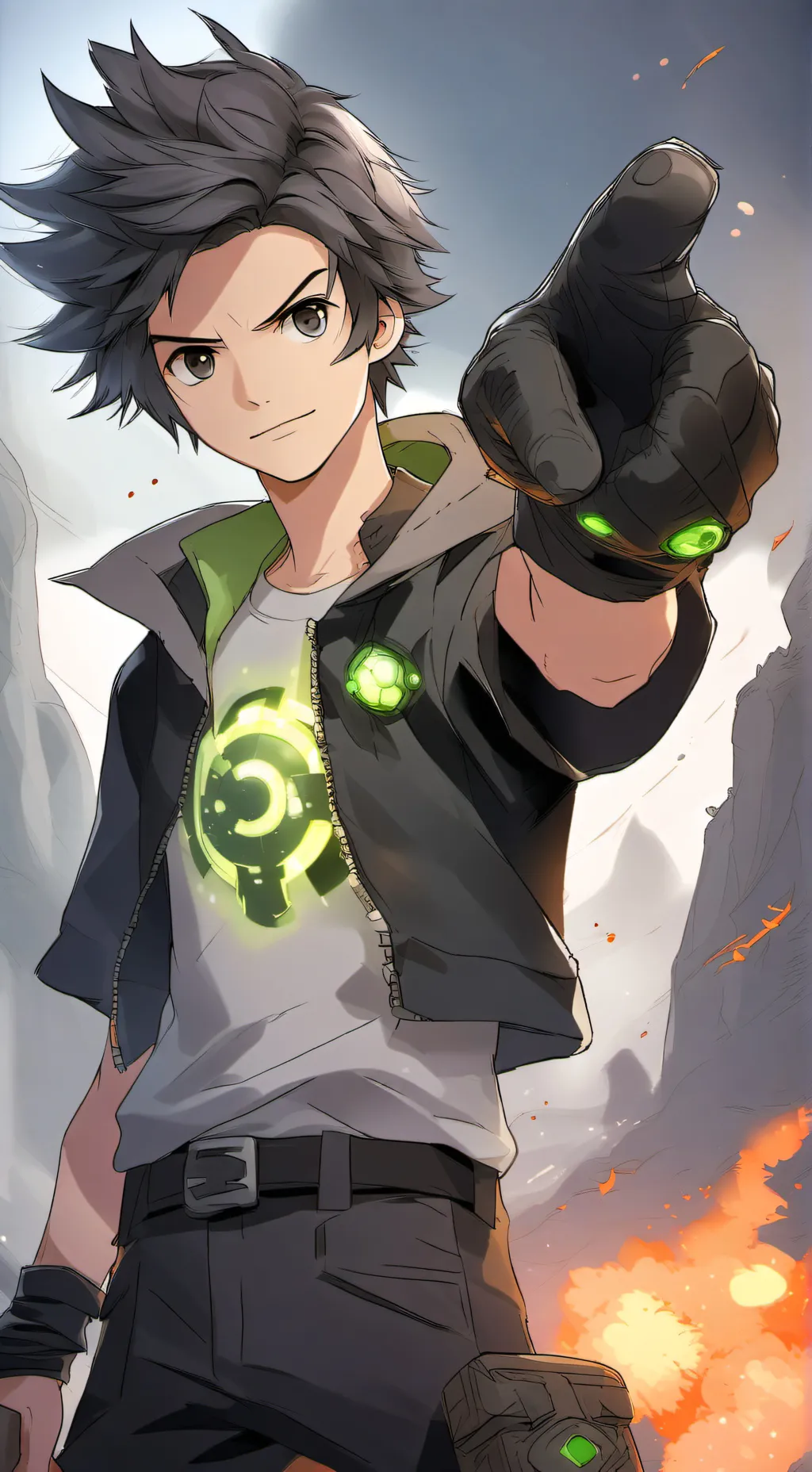 ai character: The Omnitrix Tycoo background